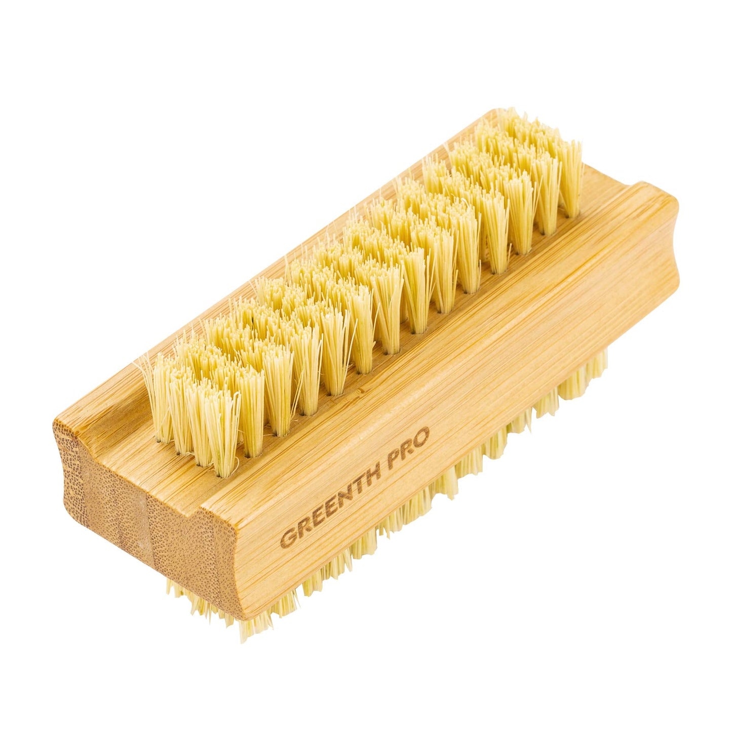 GREENTH PRO Bamboo Nail Brush,2PCS Two-side Firm Nature Wooden Sisal Scrub Brush for Toes and Nails,Cleaning Nail Brush