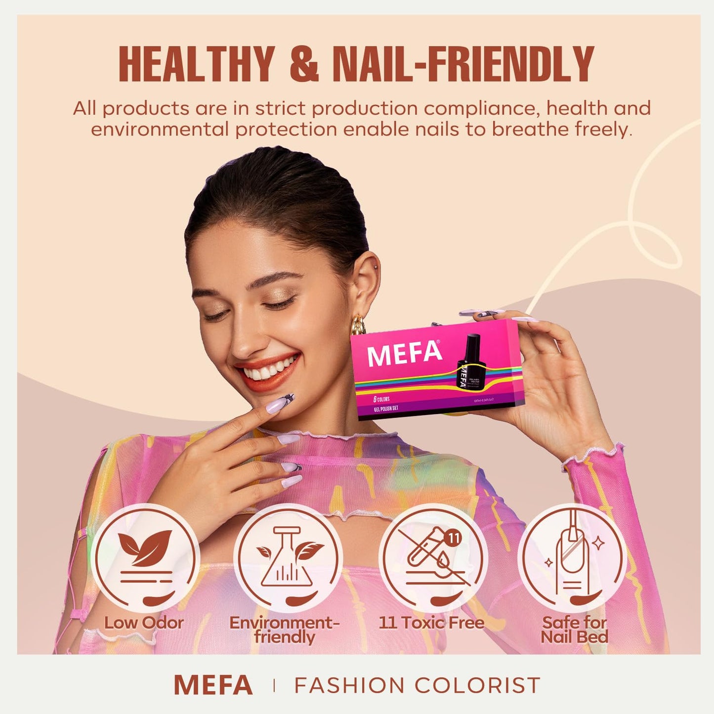 MEFA 12 Colors Gel Nail Polish Set, Purple Burgundy Red Brown Gray Gel Nail Polish Colors Collection Nail Art Manicure DIY Salon Home Gifts for Women Girls