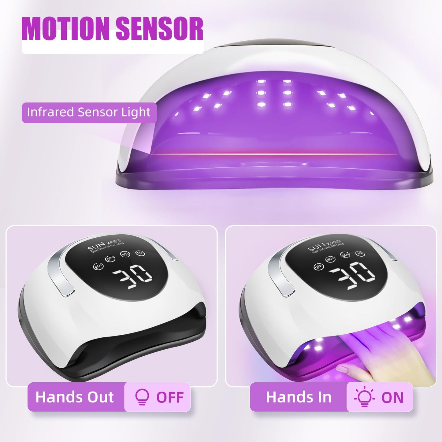 220W UV LED Nail Lamp, UV Light for Nails Gel Polish with 57 Lamp Beads 4 Timer Setting & LCD Touch Display Screen, Auto Sensor, Professional Nail Light UV Nail Lamp for Gel Nails