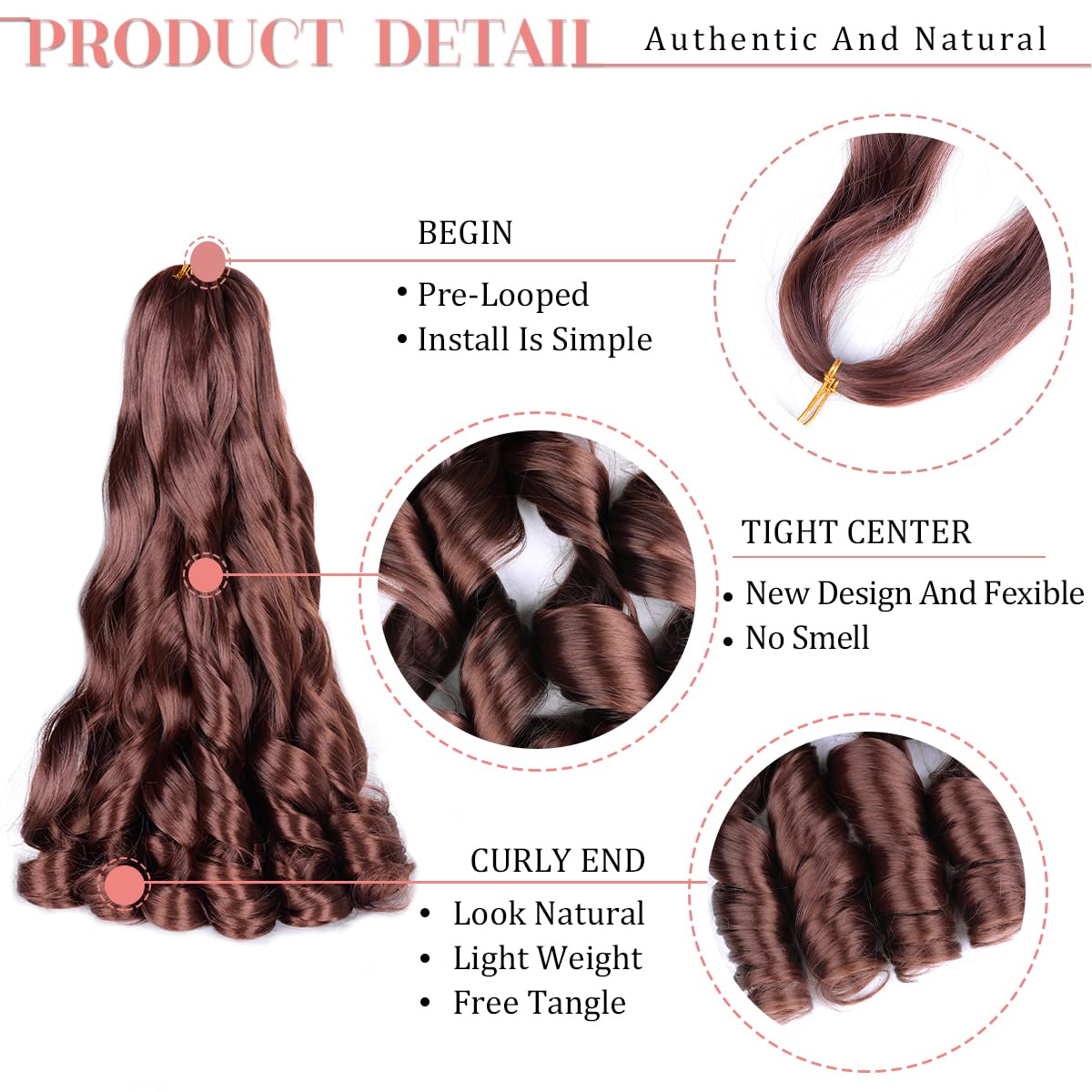 French Curl Braiding Hair 16 Inch Curly Braiding Hair Pre Stretched 75g/pack 33# French Curl Crochet Braids Synthetic Bouncy Braiding Hair Curly Ends for Women Hair Extensions (16inch,8 packs,33#)