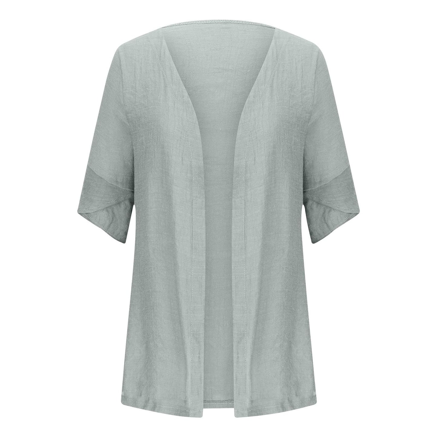 Aboser Summer Cardigans for Women Lightweight Lightweight Cardigans for Women Summer Linen Cardigan Casual Open Front Beach Cover Ups Half Sleeve Kimono Cardigan My Order History Gray