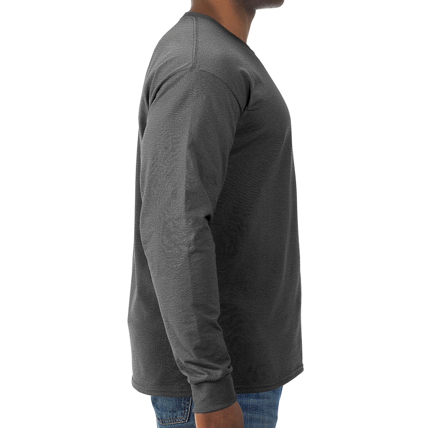 Jerzees Unisex Adult Dri-Power Long Sleeve T-Shirt Fashion t Shirts, Heather Black, 3X-Large US