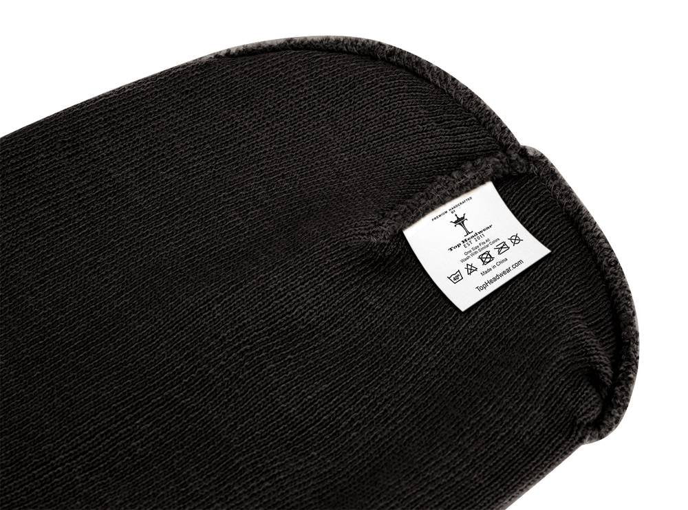 TOP HEADWEAR Cuffless Beanie for Men Women, Unisex Short Beanies Skull Cap, Black