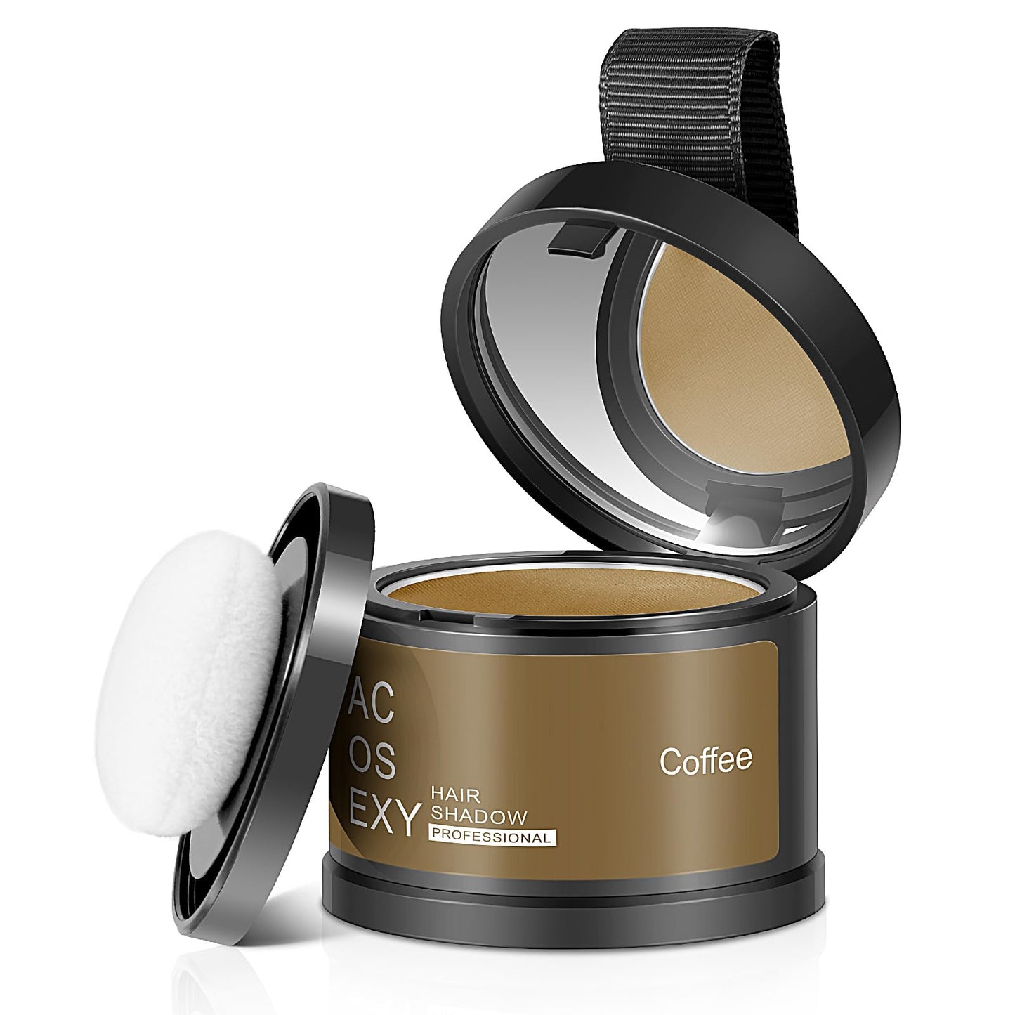 Acosexy Root Touch Up Powder - Instant Gray Hair Coverage for Hairline, Eyebrows, Beard Line and Bald Spots (Coffee)