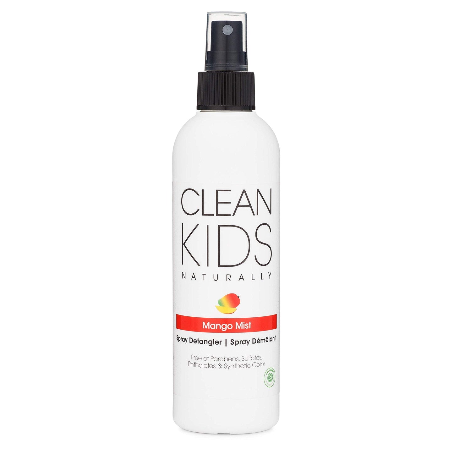Clean Kids Naturally Mango Mist Spray Detangler (1 Bottle) 8oz, EWG Verified