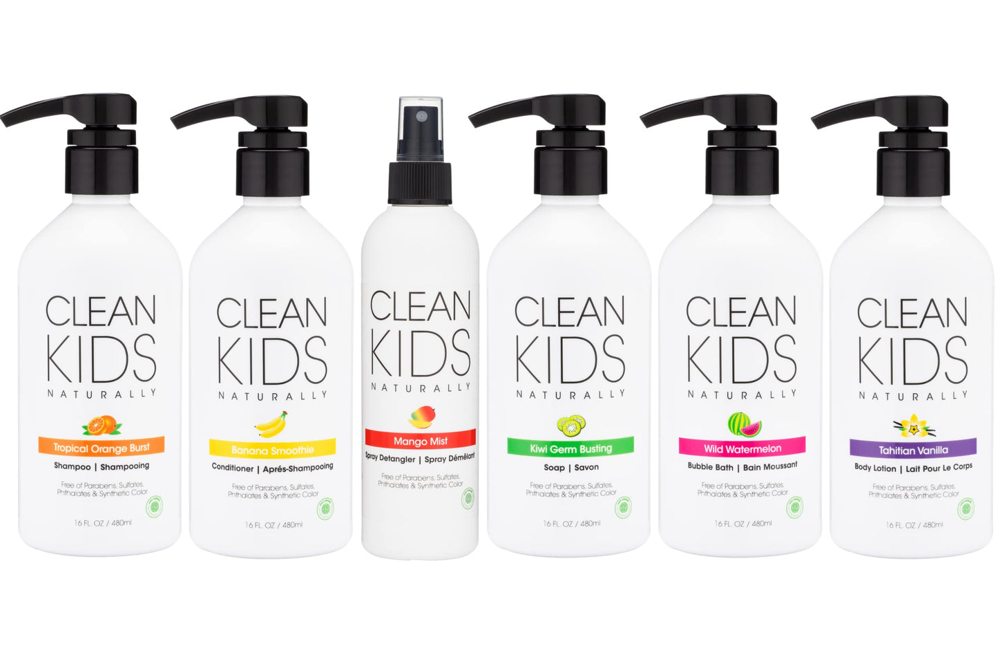 Clean Kids Naturally Mango Mist Spray Detangler (1 Bottle) 8oz, EWG Verified