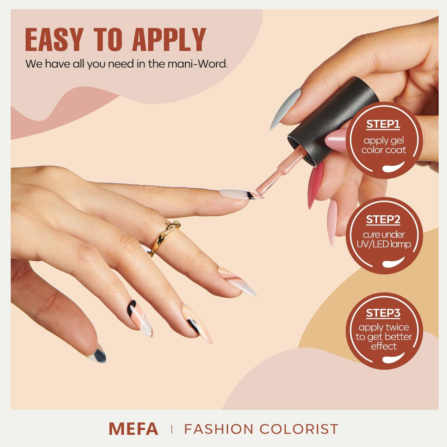 MEFA 12 Colors Gel Nail Polish Set, Purple Burgundy Red Brown Gray Gel Nail Polish Colors Collection Nail Art Manicure DIY Salon Home Gifts for Women Girls