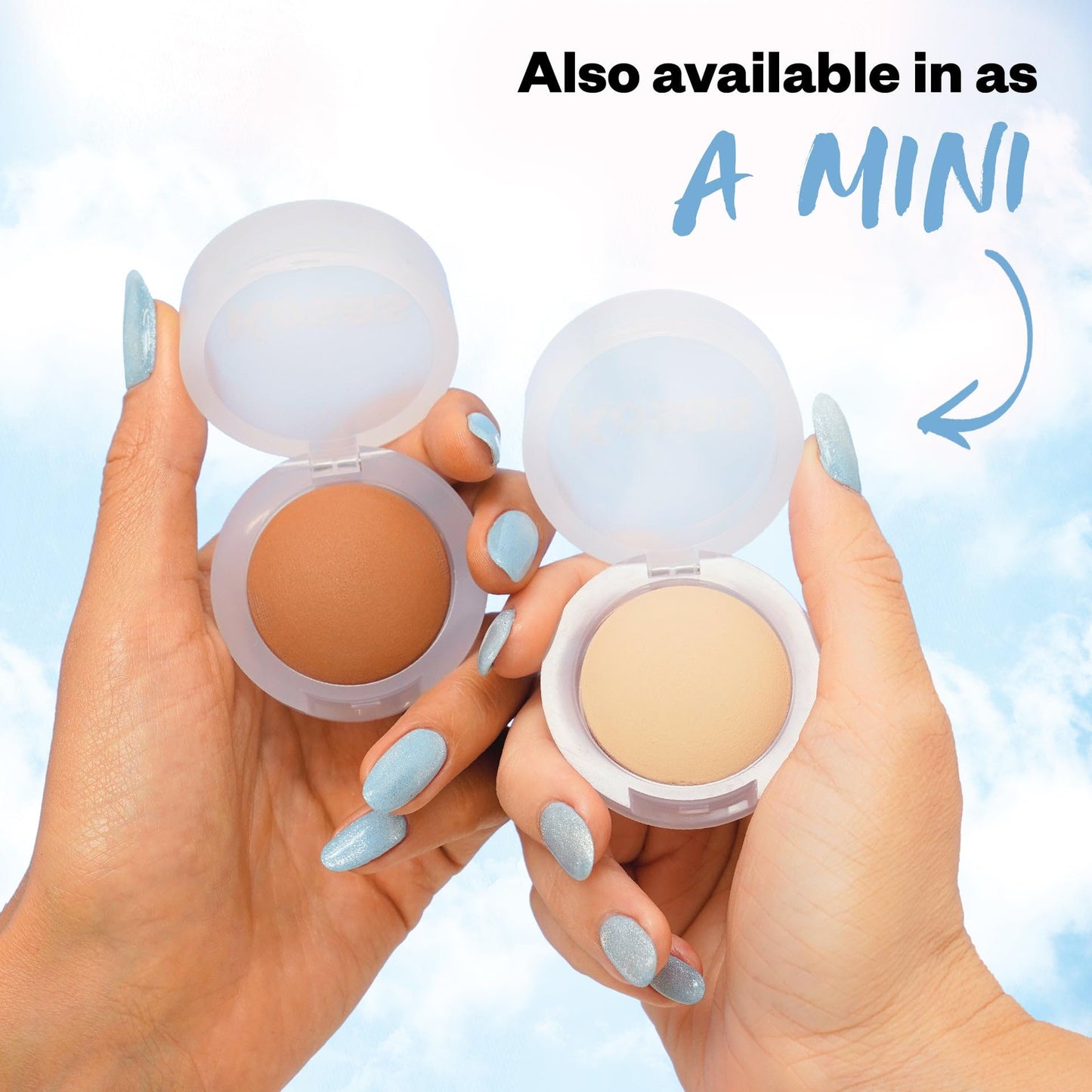 Kosas Mini Cloud Set Face Setting Powder - Smoothing Shine Control, Soft, Sheer Translucent Makeup Finish, Portable & Long-Lasting Loose Pressed Baking Powder - Pillowy (Sheer Medium Tan)