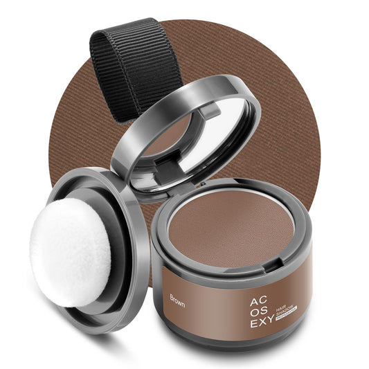 Acosexy Root Touch Up Hairline Powder for Women Eyebrows, Men's Beard Line, and Bald Spots - Instant Brown Cover for Hair Gaps and Shadows