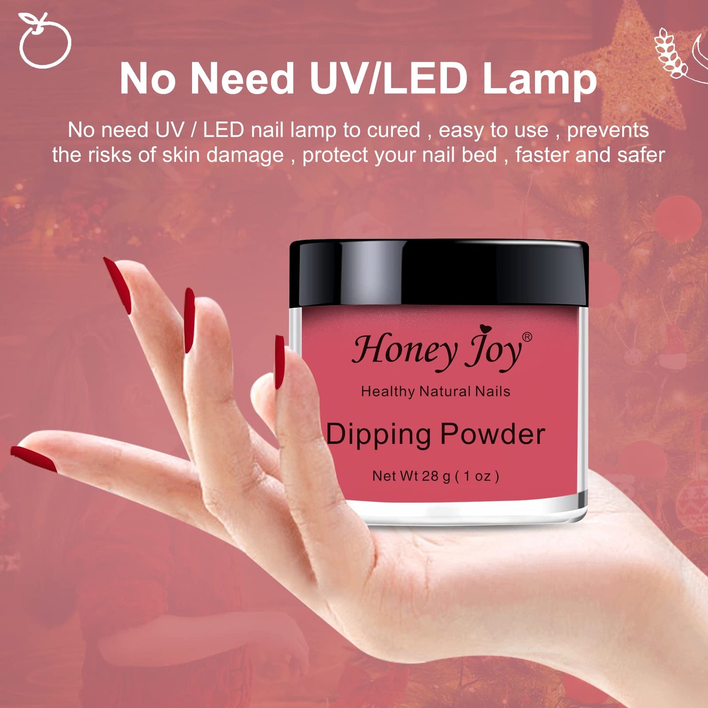 28g/Box Fine Rossi Nail Dipping Powder Red Wine Dark Dip Powder Nail Kit (no.53)