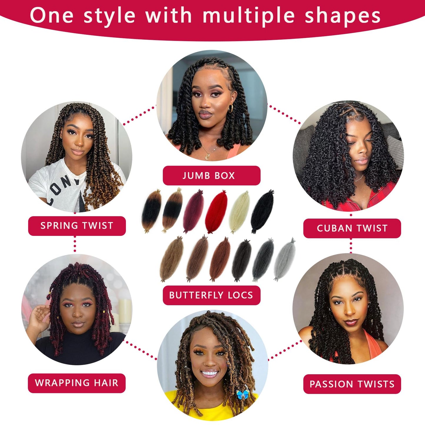 Afro Twist Hair 12 Inch Marley Hair 8 Packs Kinky Twist Hair for Braiding 30# Springy Afro Twist Hair Suitable for Damaged Soft Locs Synthetic Pre-Fluffed Twist Hair Braiding Hair Extension for Women