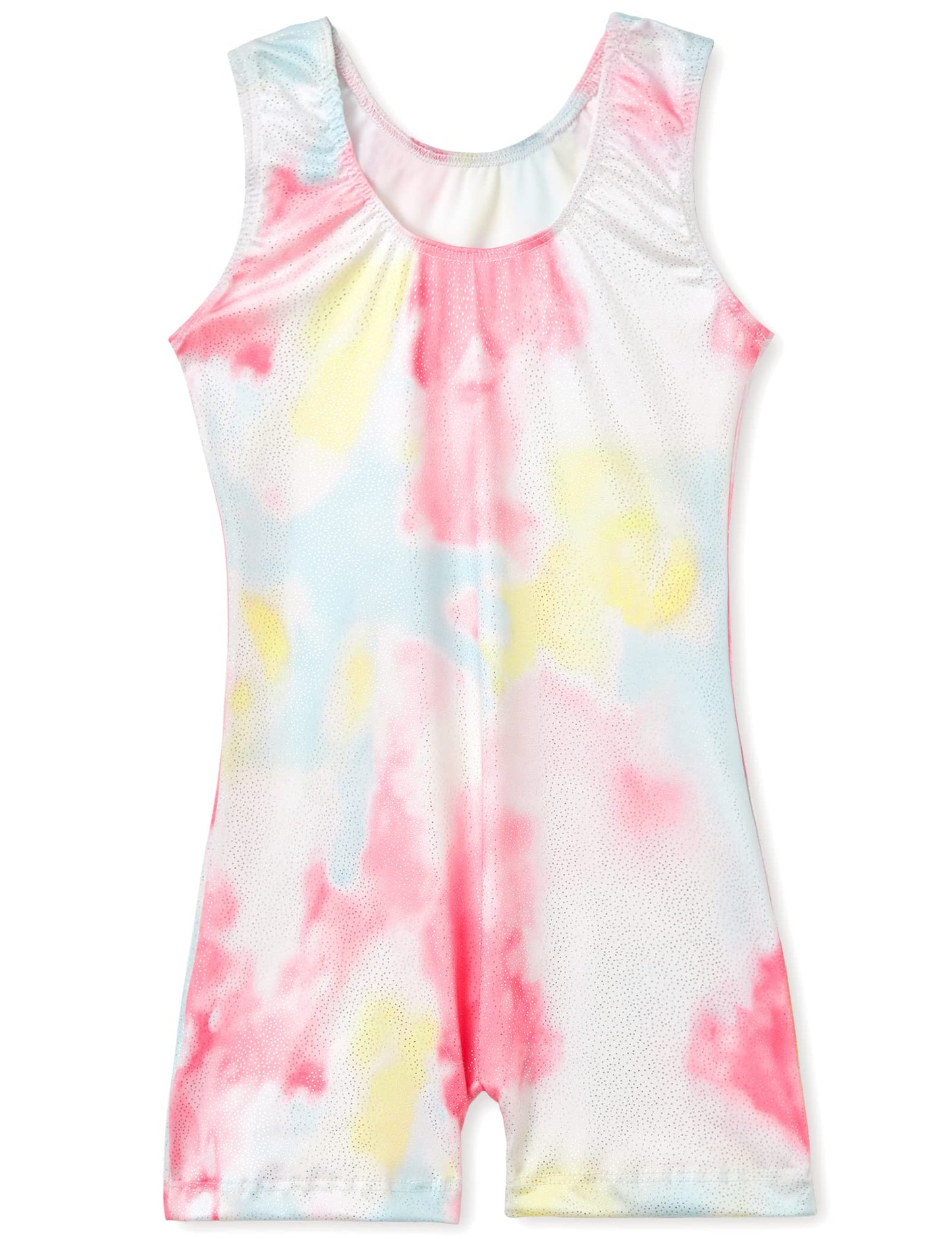 Gymnastics Leotards for Girls 7 8 Years Old Sparkly Tie Dye Sleeveless Kids Biketard Profession Cheer Tumbling Unitard