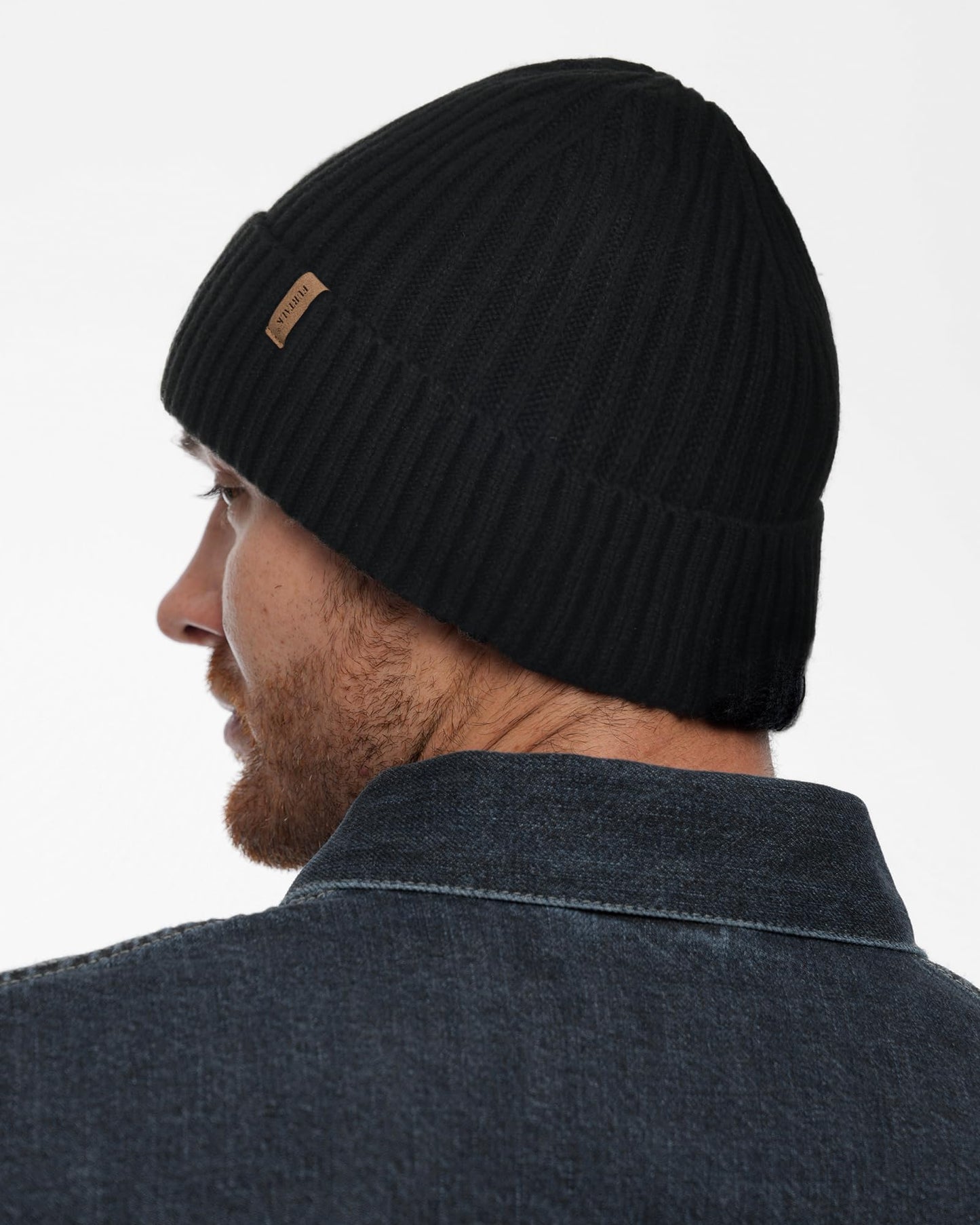FURTALK Beanie Men Women Warm Winter Hats Acrylic Knit Cuffed Beanie Daily Beanie Hat Unisex Plain Skull Cap Black