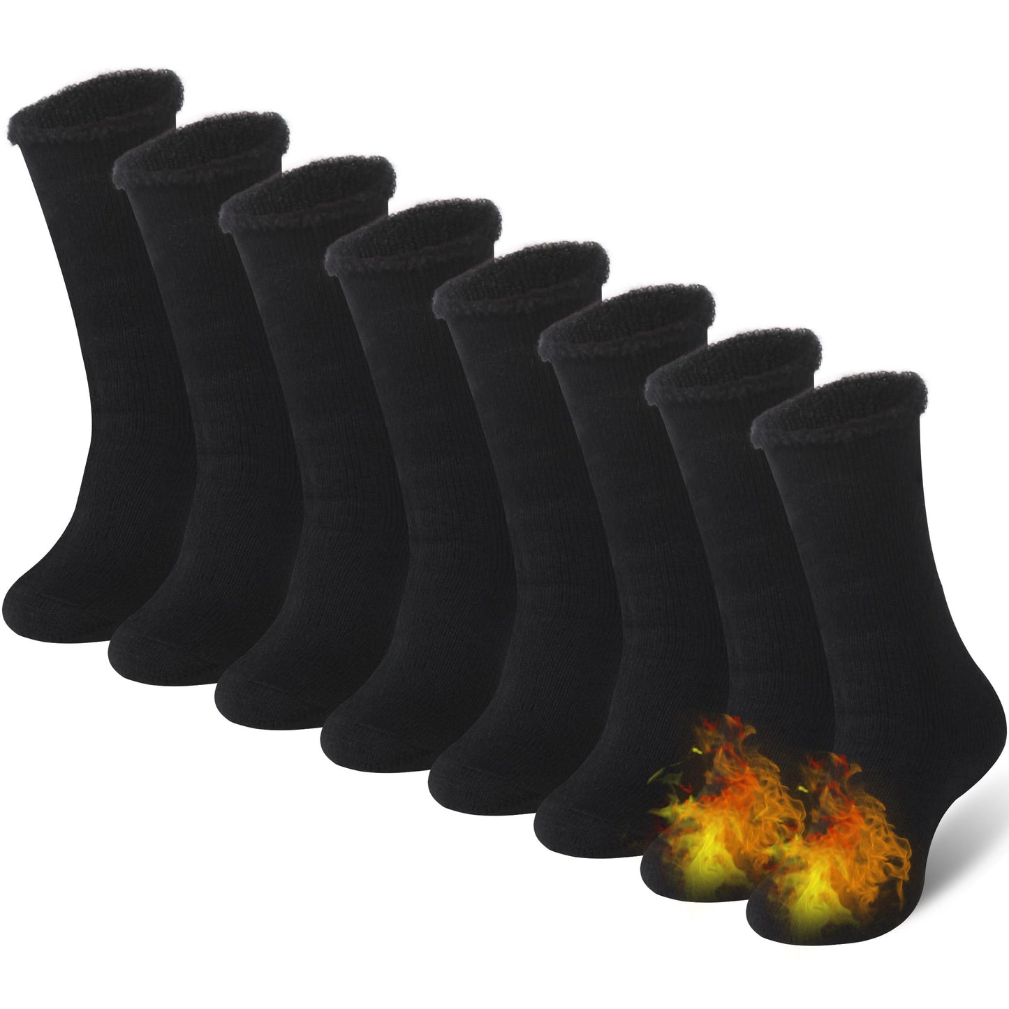 Sunew Heat Warm Thermal Socks 4 Pack, Womens' Mens Heated Socks for Hunting Winter Outdoor Comfortable Skiing Snowboarding Hiking Working Thermal Snow Socks Men Socks for Cold Weather Black Large