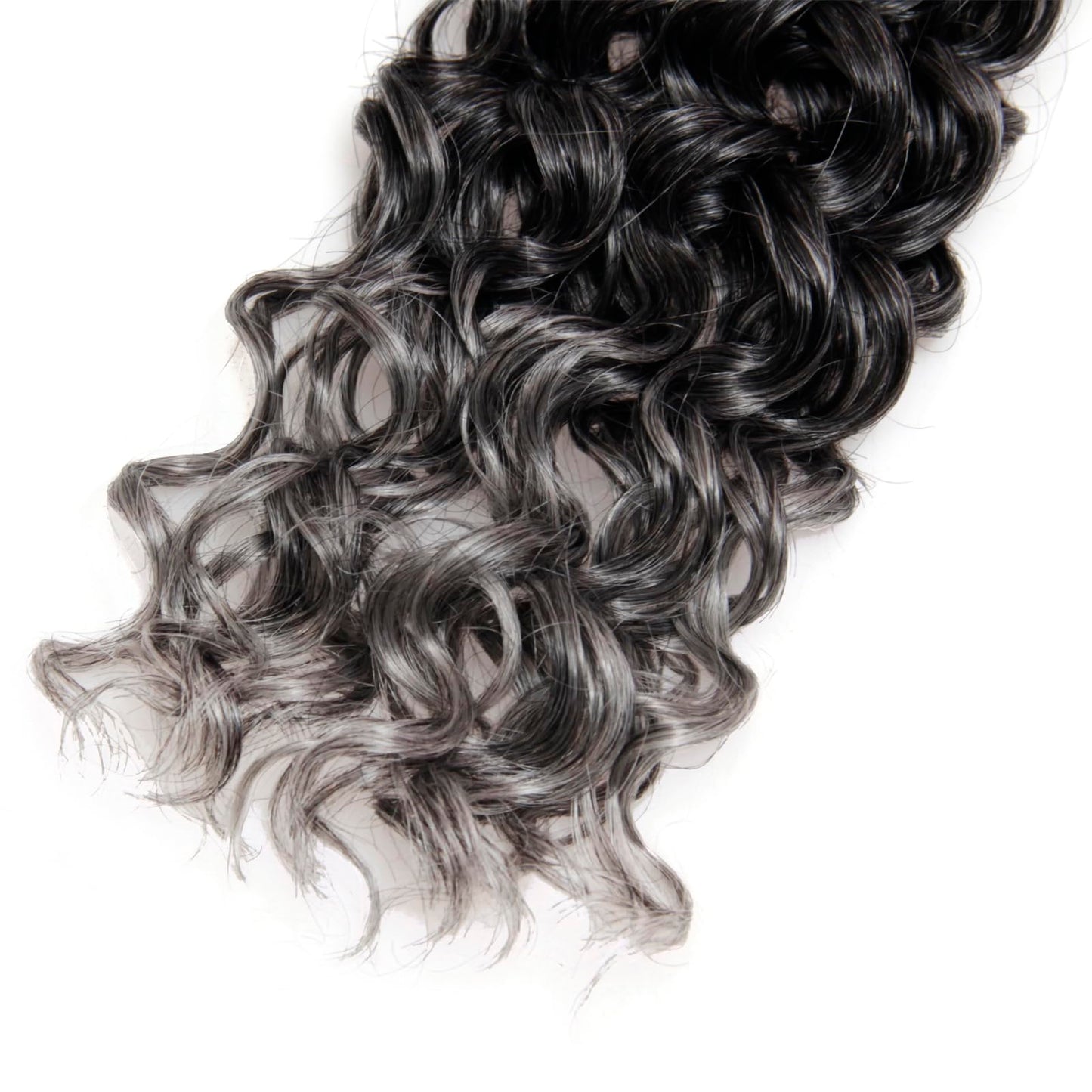 GoGo Curl Crochet Hair Water Wave Curly Crochet hair for Women Grey Synthetic Bohemian Crochet Braid Deep Wave Braiding Hair Extensions (12 inch(Pack of 6), T1B/Grey)