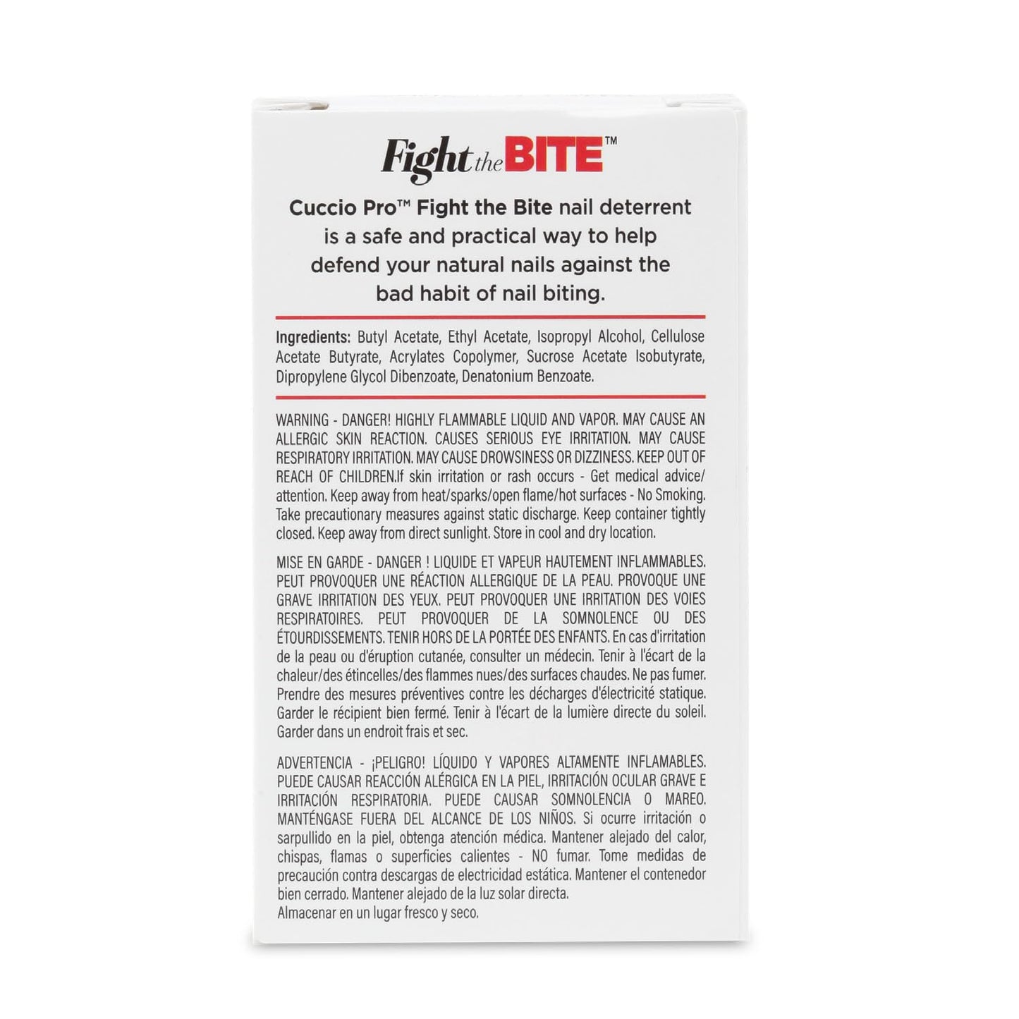 Cuccio Fight The Bite - Clear No Bite Nail Polish for Women & Men - Bitter Nail Polish to Deter Nail Biting - Promote Healthy Nail Growth - 0.50 Fl. Oz.