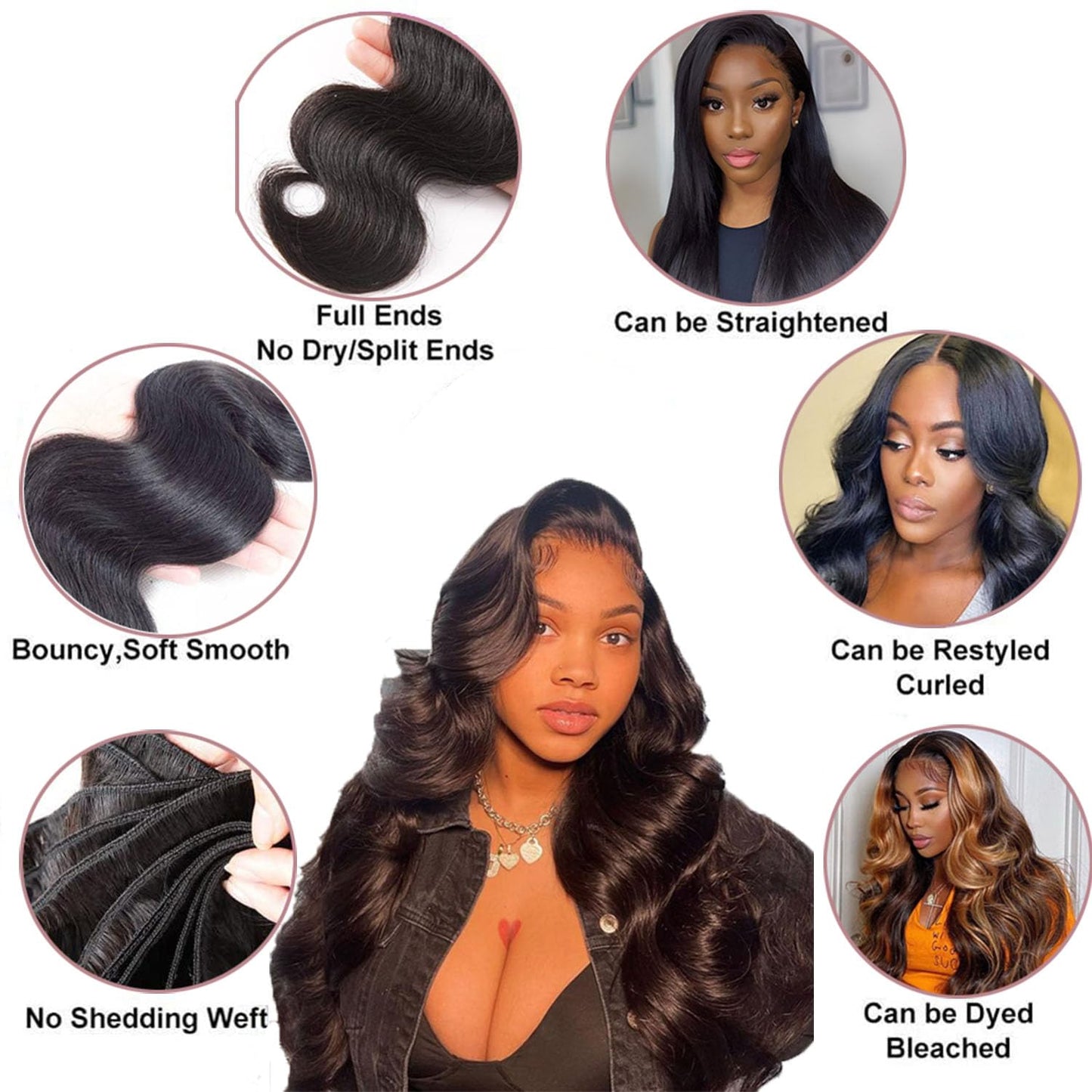 26 Inch 12A Grade Human Hair Bundles Body Wave Bundles 100% Unprocessed Brazilian Virgin Hair Bundles Double Machine Weft Brazilian Body Wave Bundles(1 Bundle)