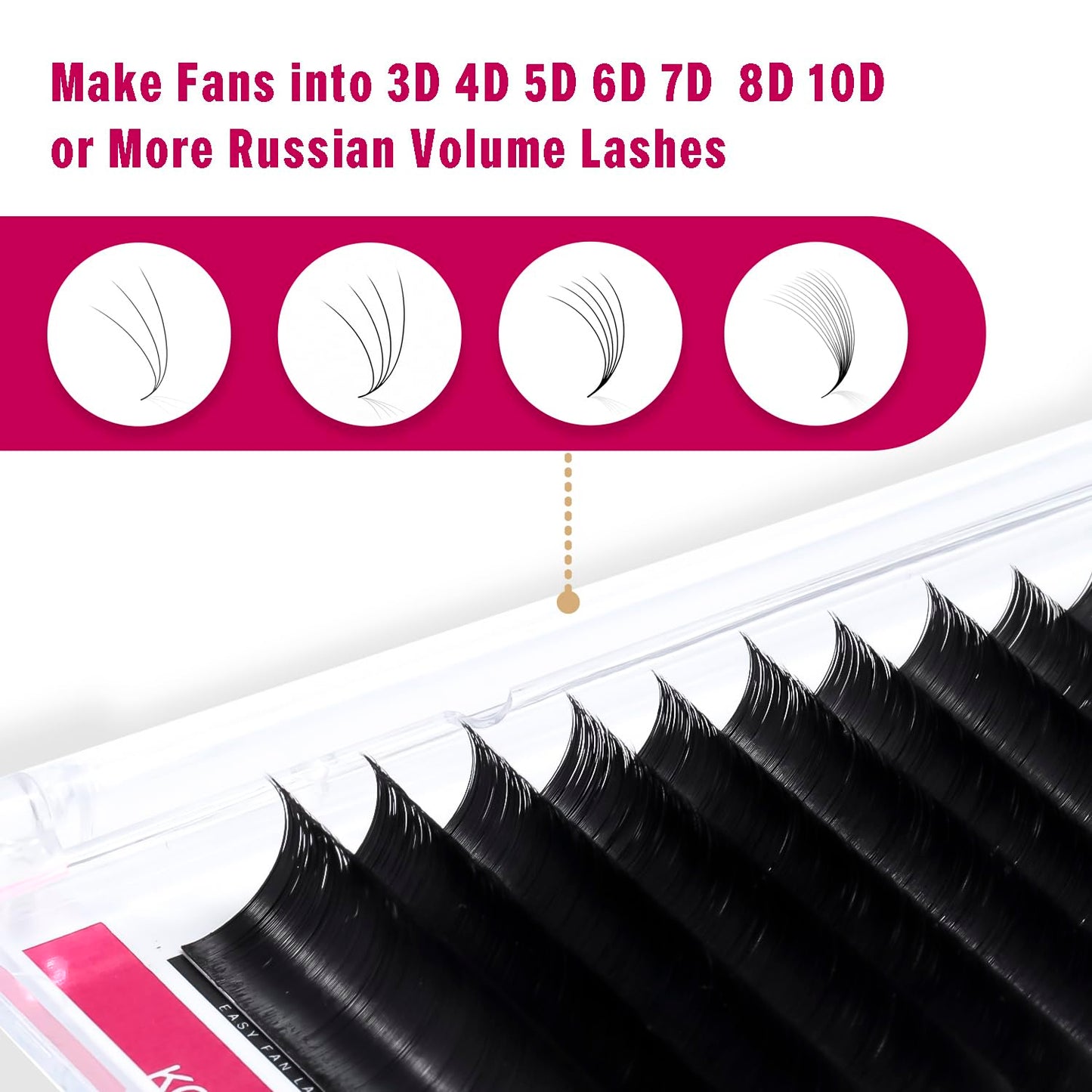 500 FANS Premade Lashes 10D 0.07D 8-15MM & Easy Fan Lashes 0.05 D 8-15MM