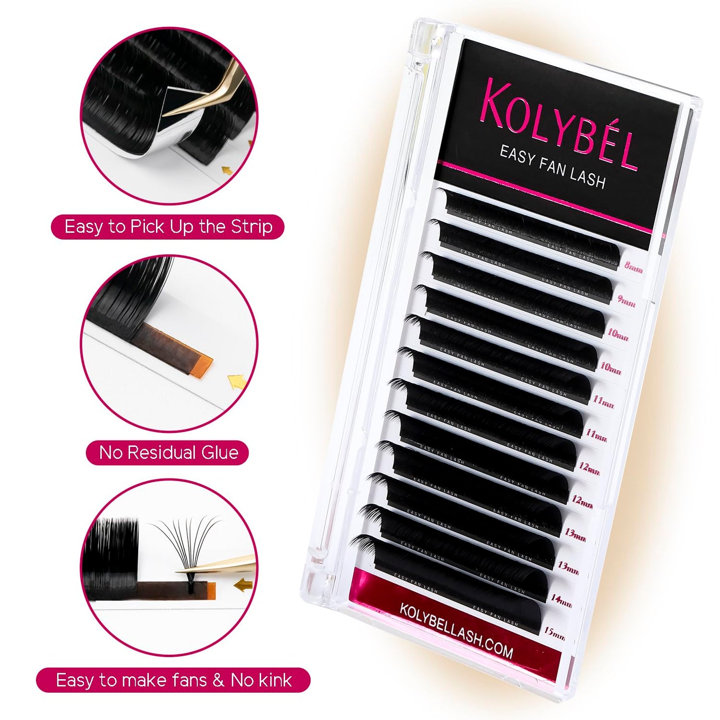 500 FANS Premade Lashes 10D 0.07D 8-15MM & Easy Fan Lashes 0.05 D 8-15MM
