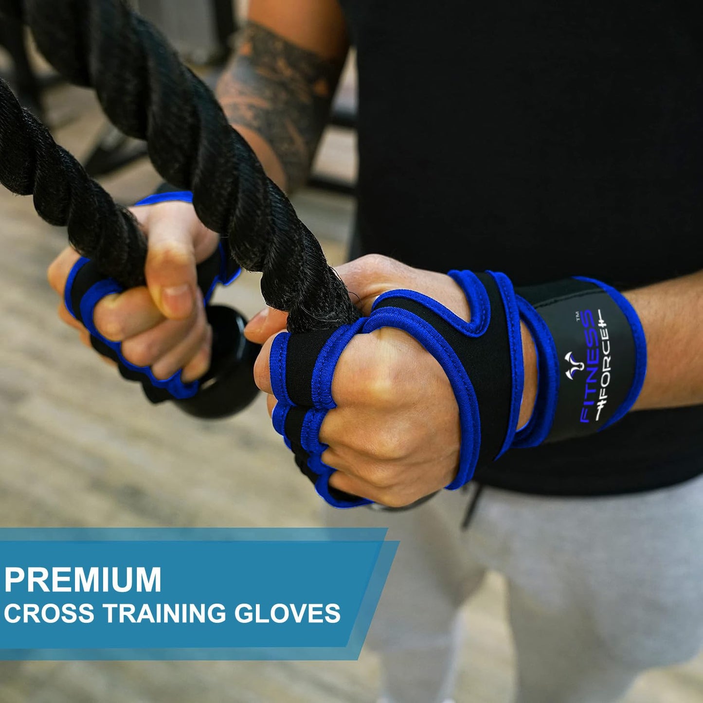 FITNESS FORCE Ventilated Gym Gloves for Men with Built-in Wrist Support for Workouts Weightlifting Gloves Workout Gloves for Women