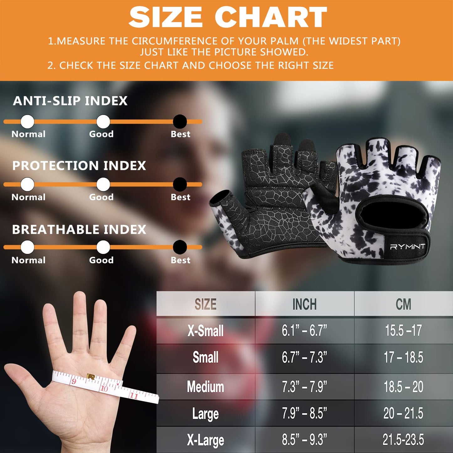 RYMNT Minimal Weight Lifting Gloves,Short Micro Workout Gloves Grip Pads with Full Palm Protection & Extra Grip for Men Women Weightlifting,Gym,Exercise Training.Tie Dye Ink-Small