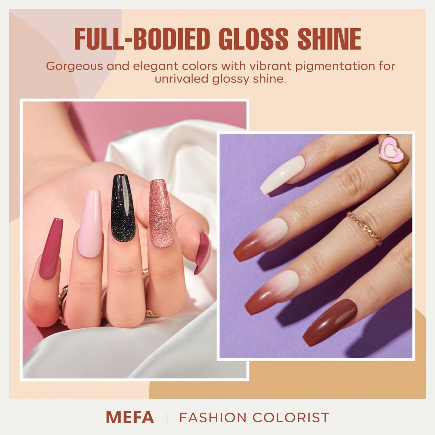MEFA 12 Colors Gel Nail Polish Set, Purple Burgundy Red Brown Gray Gel Nail Polish Colors Collection Nail Art Manicure DIY Salon Home Gifts for Women Girls