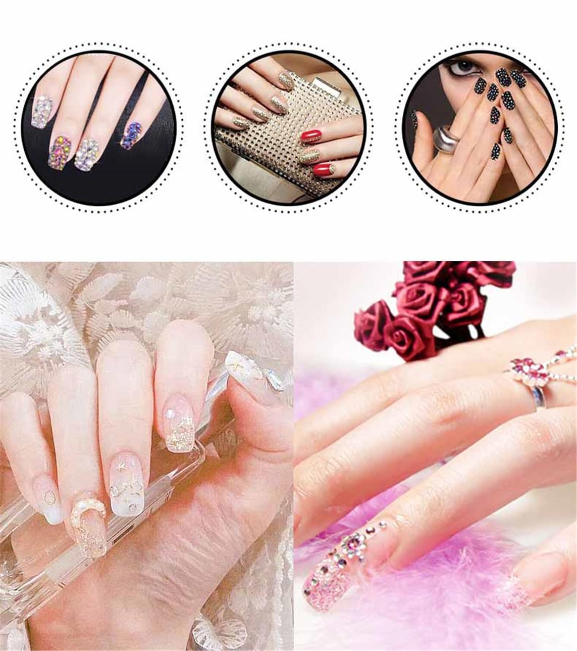 4500 Pcs SS6 2mm AB Flatback Rhinestones for Nails Art Crafts Glitter Round Shine Gems Crystals DIY Clothes Shoes (Sapphire AB)
