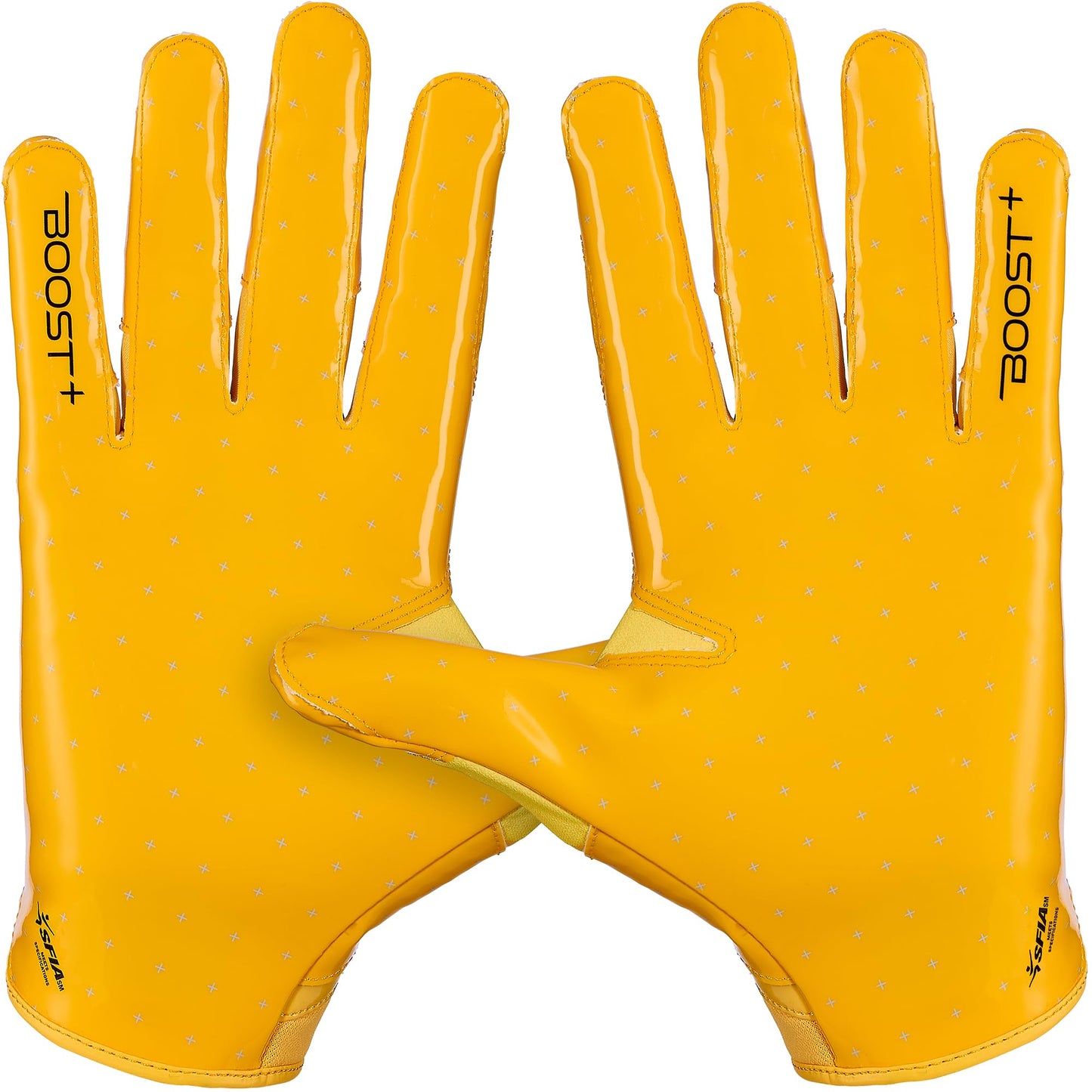 Grip Boost Youth Football Gloves Solid Stealth 6.0 Boost Plus Kids Receiver Gloves (Solid Yellow, Youth Large)