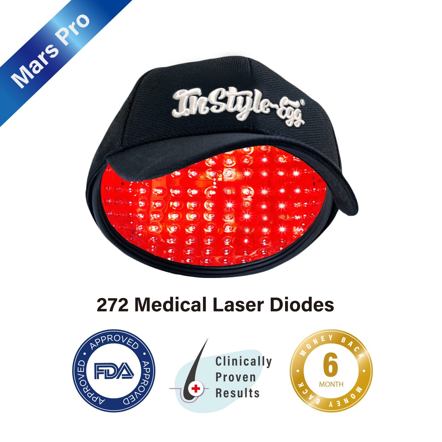 272 Laser Cap for Hair Growth, FDA Cleared Hair Regrowth System for Men/Women, Scalp Treatment to Stop Hair Loss and Regrows Thinning Hair, Low Level Laser Therapy w/Medical Grade Lasers