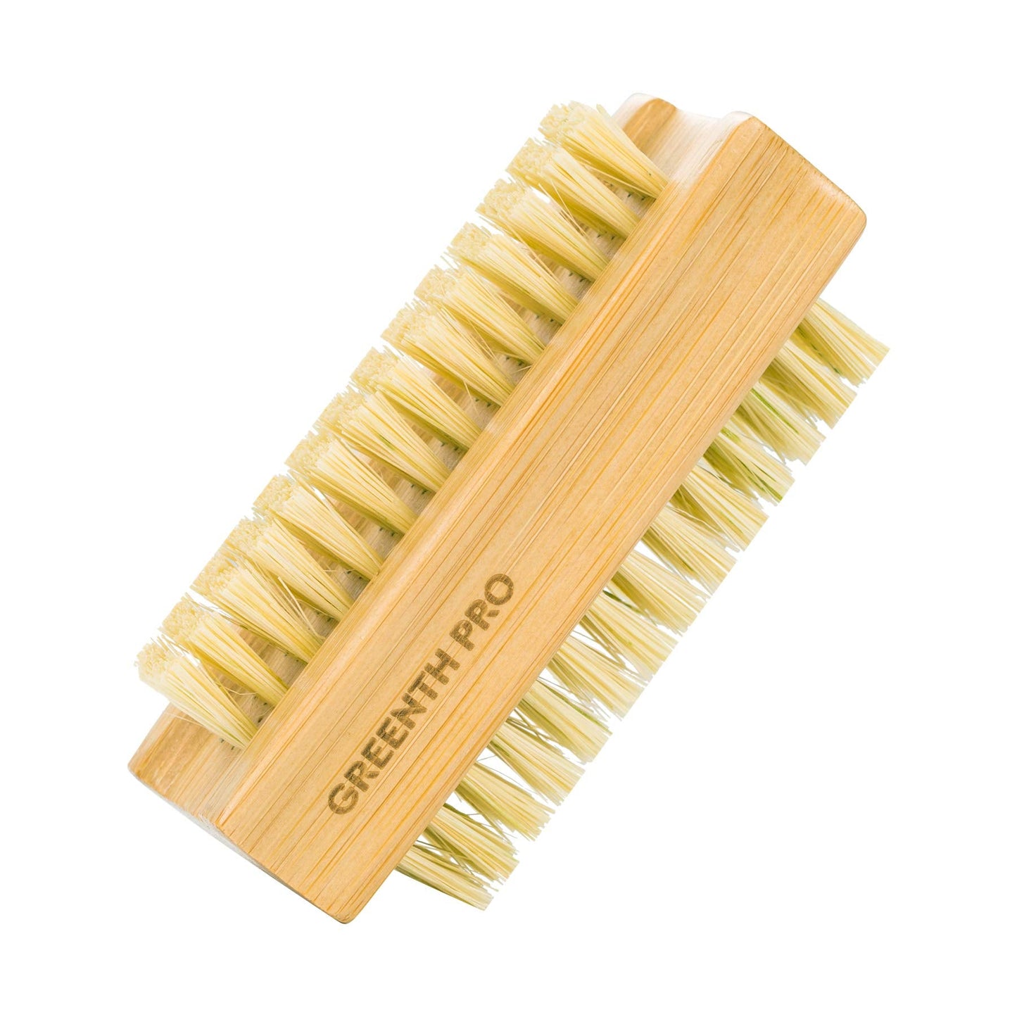 GREENTH PRO Bamboo Nail Brush,2PCS Two-side Firm Nature Wooden Sisal Scrub Brush for Toes and Nails,Cleaning Nail Brush