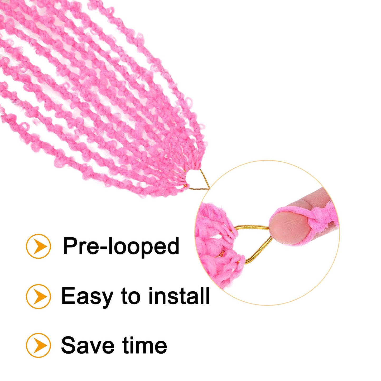 ZRQ 30 Inch Butterfly Locs Crochet Hair Pink Distressed Faux Locs Crochet Braids, 6 Packs Pre looped Handmade Crochet Locs for Women Synthetic Hair Extensions (2Packs,Pink#)