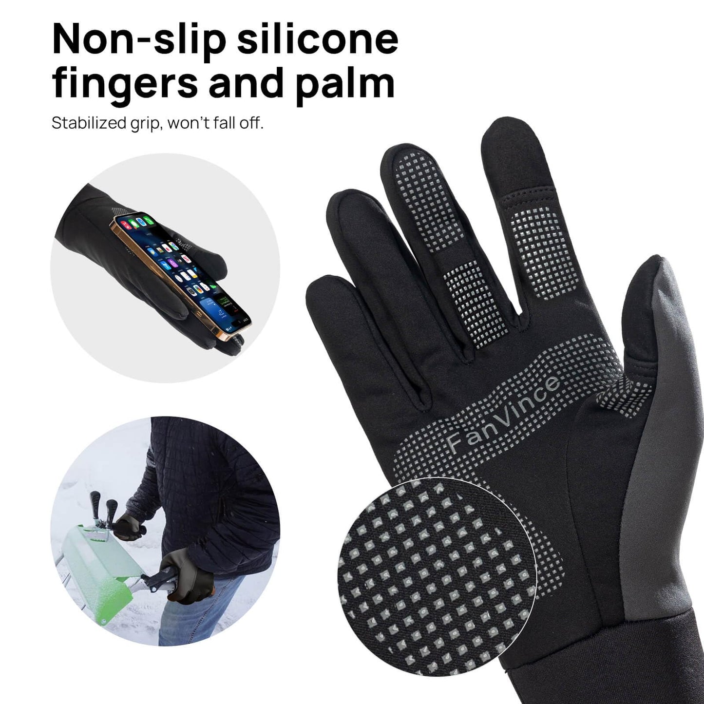 Winter Gloves for Cold Weather Men Women: Winter Glove Touch Screen, Waterproof Windproof Snowproof Unisex for Outdoor Sports Daily Use Running Cycling Driving Walking Skiing Hiking Fishing