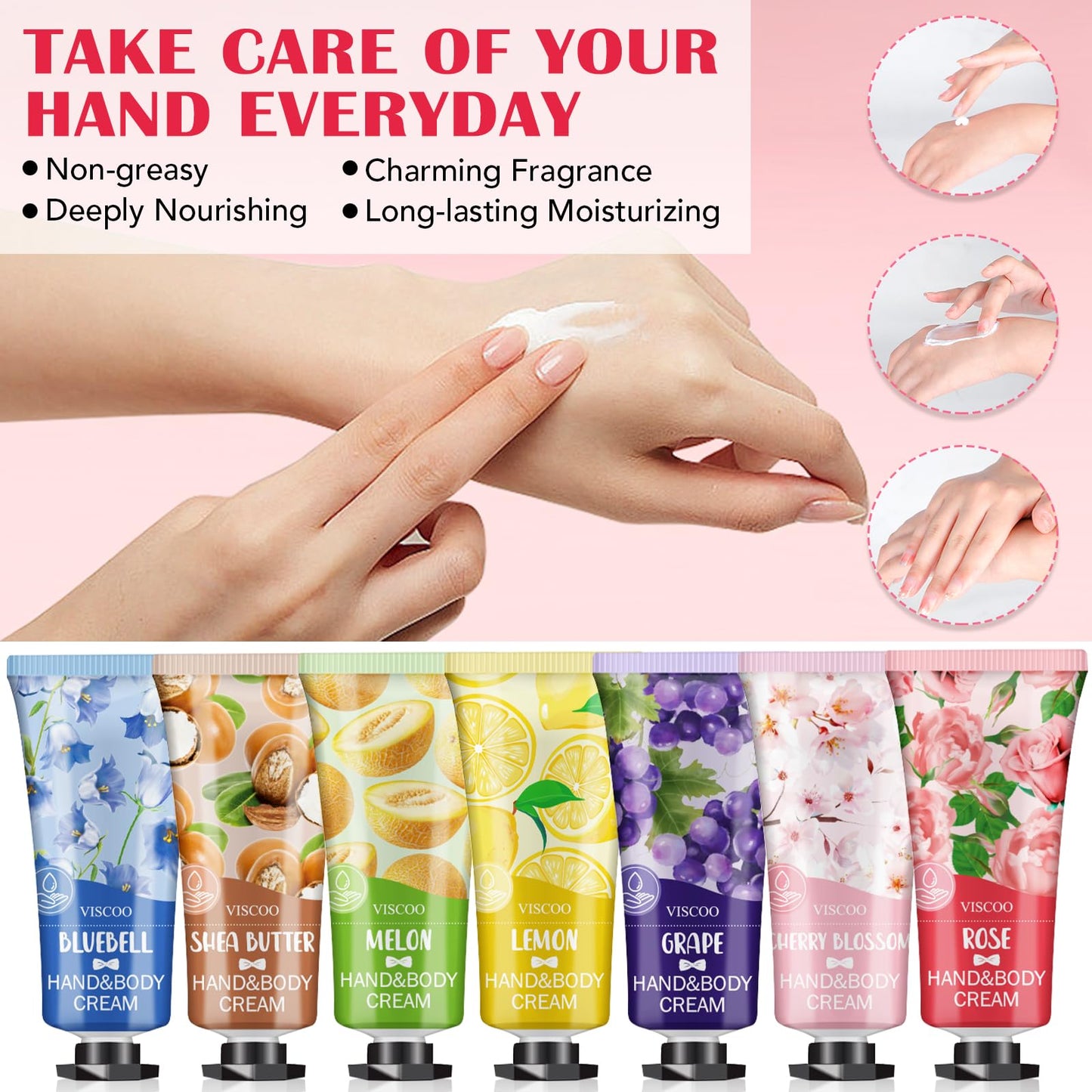 7 Pack Hand Cream Gifts Set For Women,Hand Lotion Travel Size in Bulk for Dry Cracked Hands,Mini Hand Lotion for Stocking Stuffers Christmas Gifts,Mothers Day Gifts and Baby Shower Party Favors