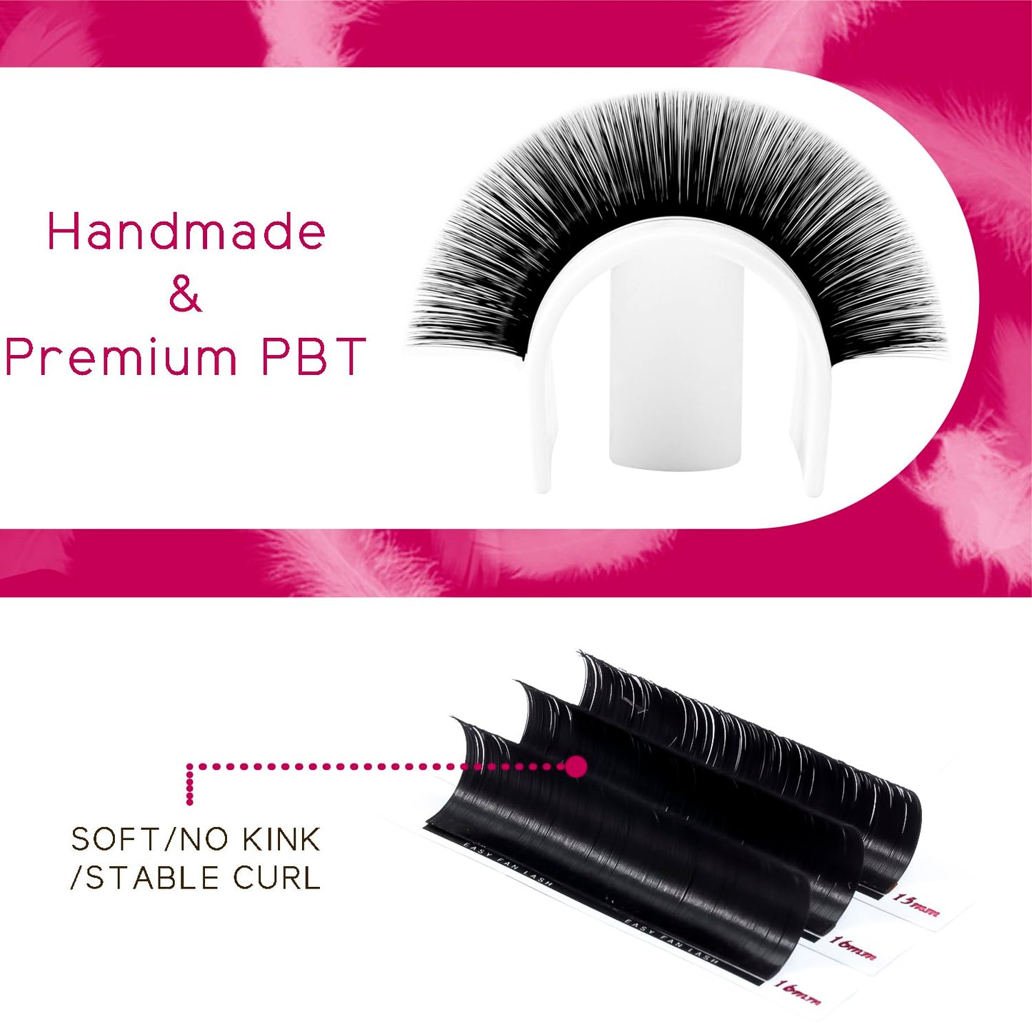 500 FANS Premade Lashes 10D 0.07D 8-15MM & Easy Fan Lashes 0.05 D 8-15MM