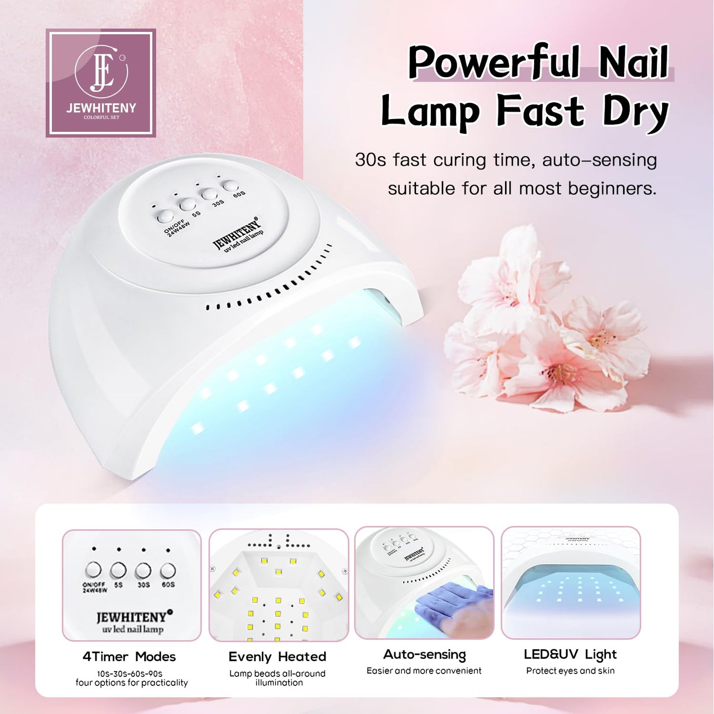 27 Colors Nail Polish Kit with U V Light, U V LED Nail Dryer Lamp Curing Gel Nail Polish Set Popular Gel Polish Set DIY at Home, Nail Manicure Tools