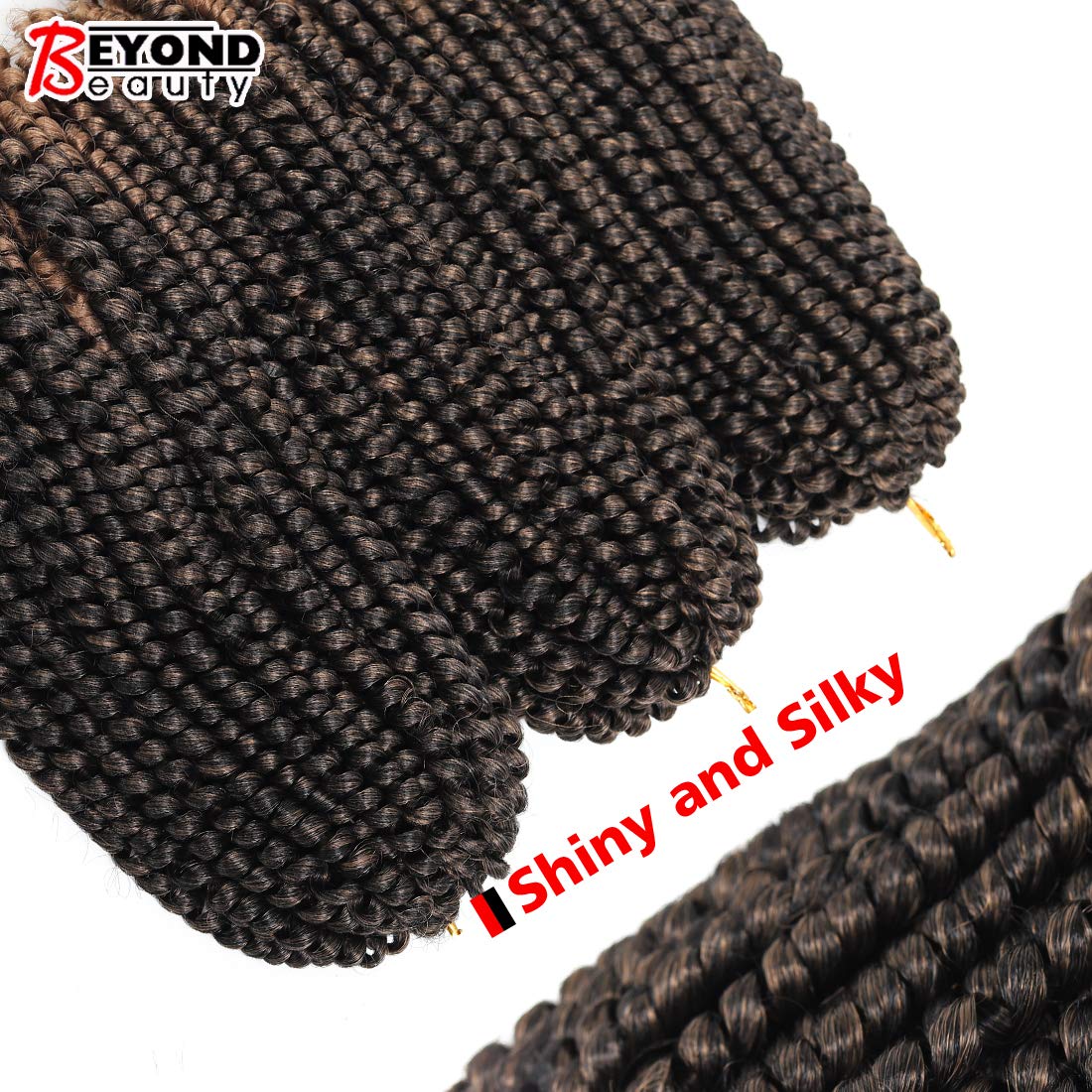 12 inch Spring Twist Crochet Braids Hair for Butterfly Locs Bomb Twist Crochet Hair Beyond Beauty Ombre Colors Synthetic Fluffy Hair Extension 3 Packs M1B/27