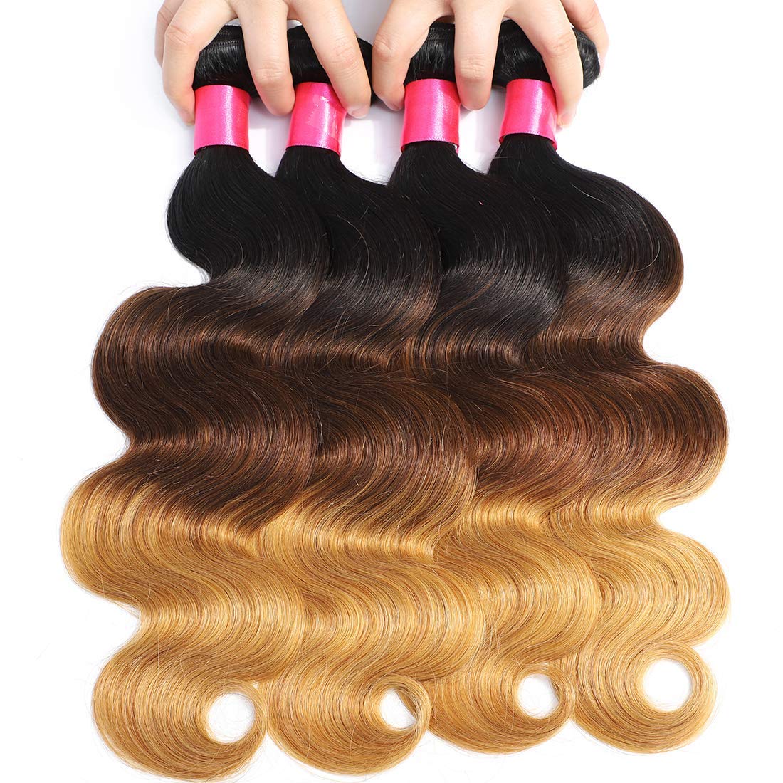 1B/4/27 Ombre Human Hair Body Wave Bundles 12 14 16inch Brazilian Ombre Human Hair Body Wave 3 Bundles 1B/4/27 Human Hair Weaves Extensions Body Wave Bundles