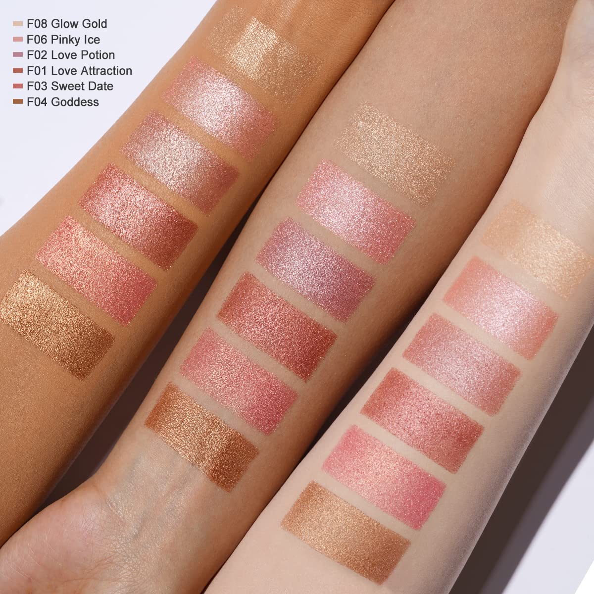 Oulac Shimmer Blush Makeup Plum| 2 in 1 Powdery Blush & Highlighter| Pigmented&Blendable | Shape & Highlight Face| Vegan & Cruelty-Free| 4.8g F02 Love Potion