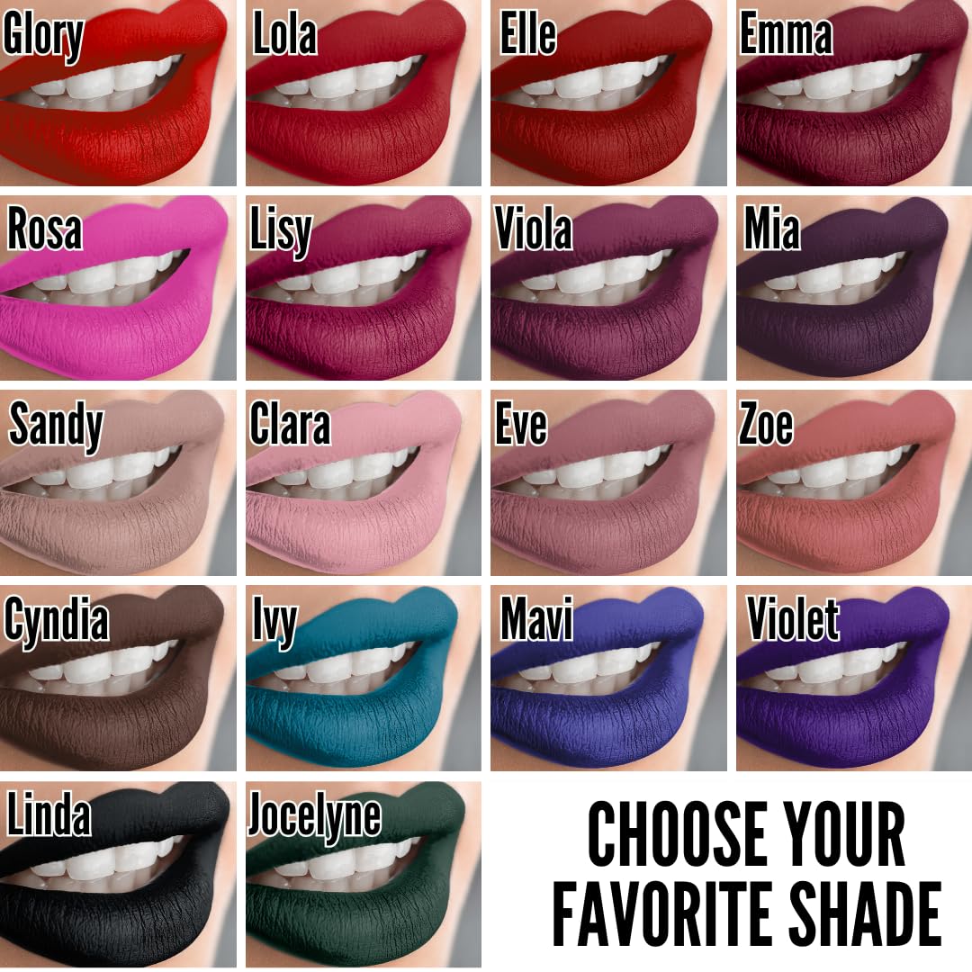 Mynena True Red Lip Stain Long-Lasting Waterproof | Lightweight Comfortable Non-Drying | High Pigment Intense Color Liquid Matte Lipstick | Paraben-Free Talc-Free Vegan & Cruelty-Free | Lola