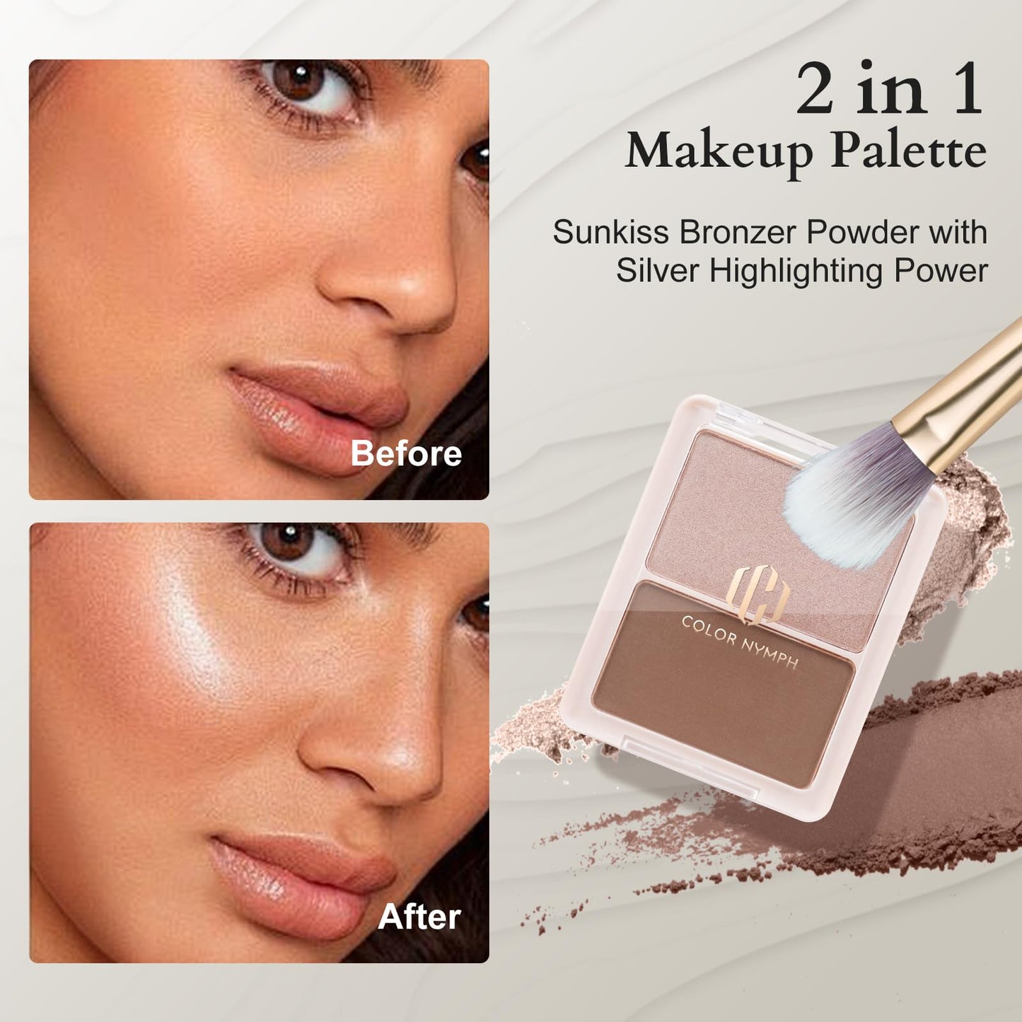 Color Nymph Girls Makeup Kit for Teens Girls with Cosmetic Bag, Full Face Makeup Kit For Women included 9 Color Eyeshadow Palette Concealer Liquid Blush Eyeliner Lipgloss