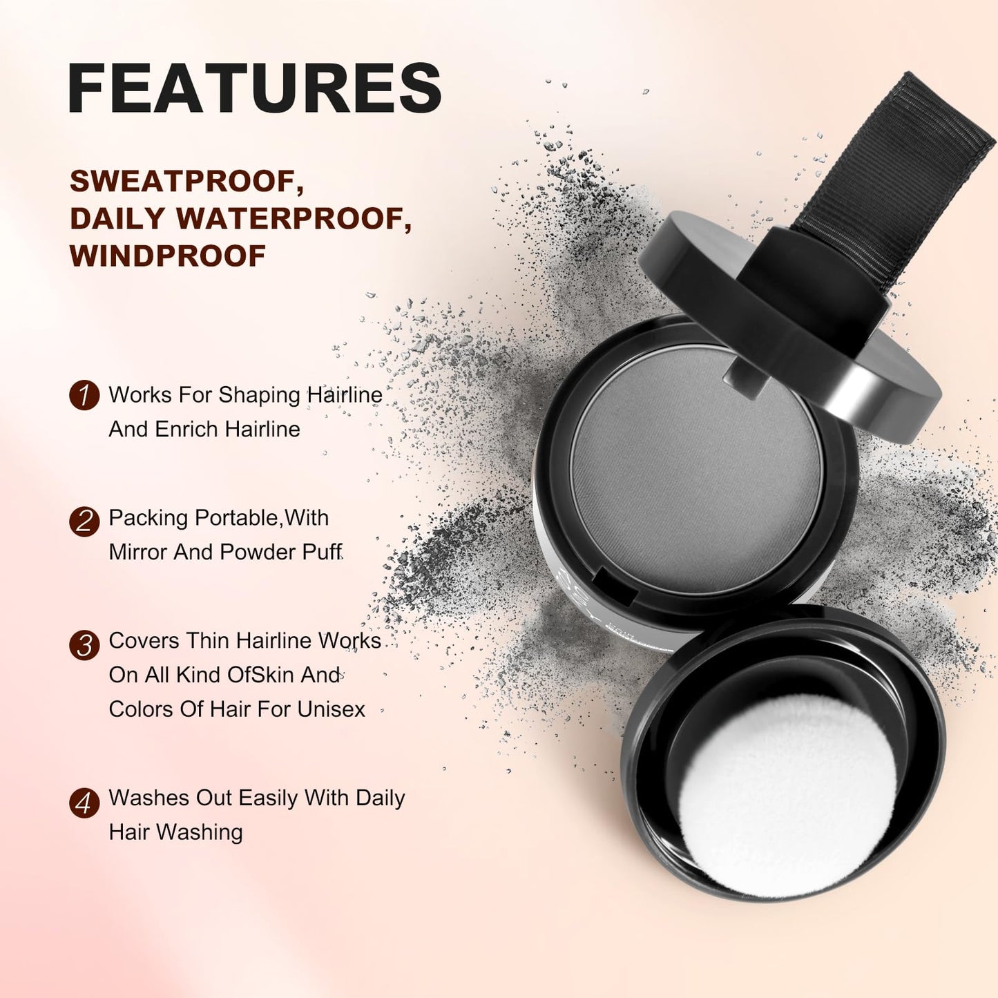 Acosexy Root Touch Up Powder - Instant Gray Hair Coverage for Hairline, Eyebrows, Men's Beard, and Bald Spots