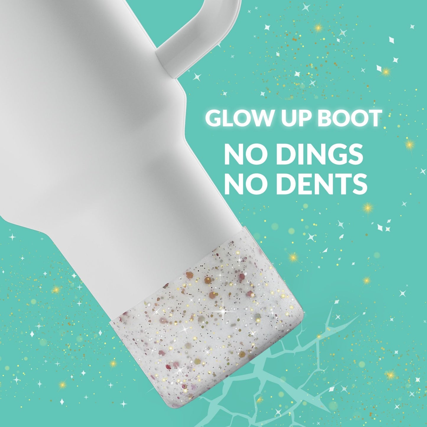 REUZBL Glow up Glitter Bottle Boot Sleeve for Stanley Tumblers 20-40oz, Hydro Flask Tumblers, Simple Modern Tumblers, Iron Flask Tumbler, Similar Tumblers, Tumbler Water Bottle Accessory