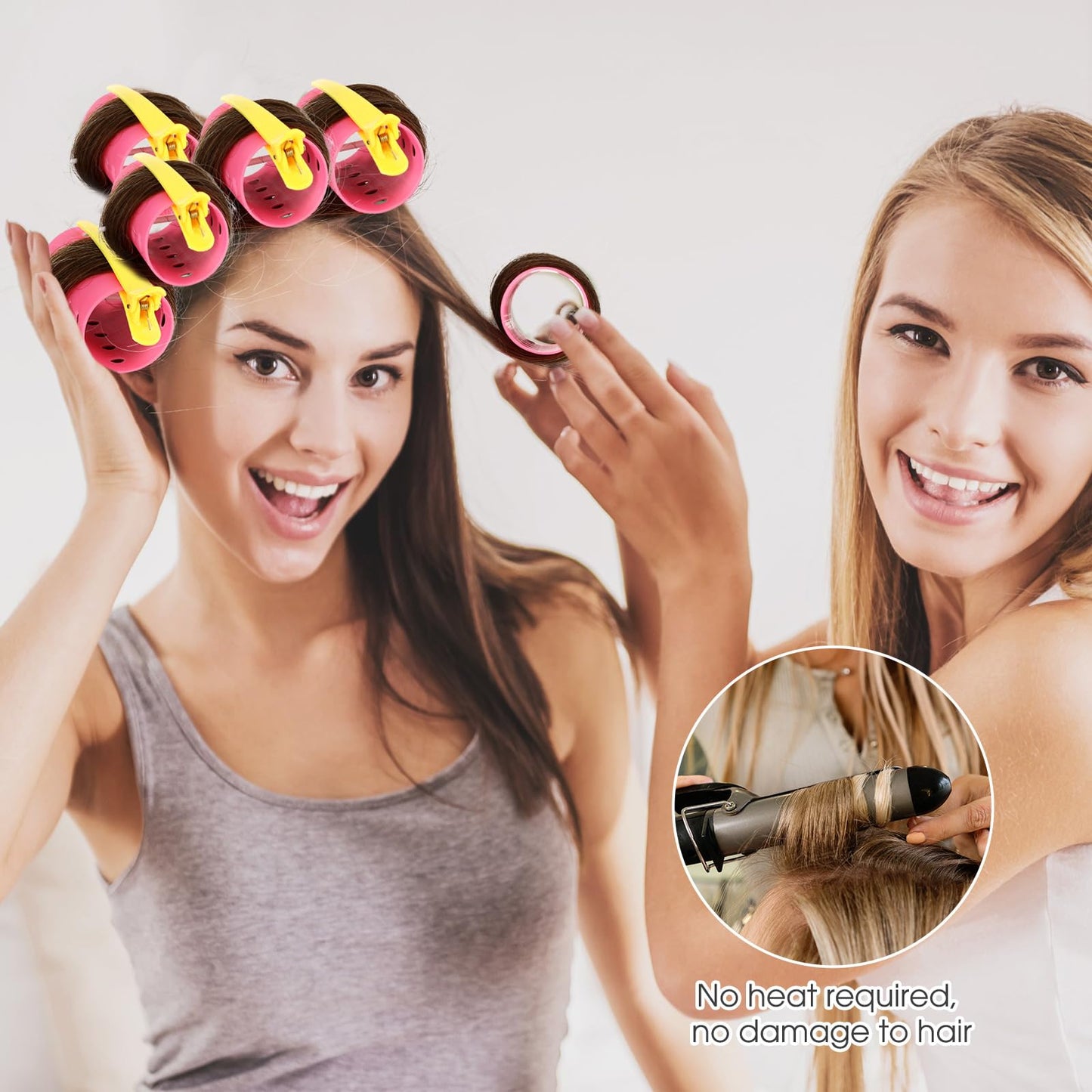 141 Pieces Hair Rollers Set Include 60 Plastic Hair Rollers (Red,6 Size)