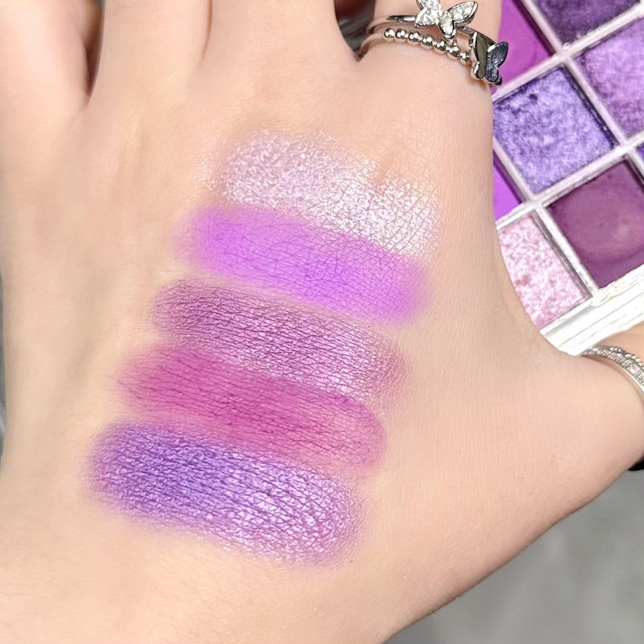 9 Colors Eyeshadow Palette - Purple Eyeshadow Theme, High Pigmented Blendable Matte & Glitter Shimmer Finishes, 24-Hour Long Lasting Eye Makeup for Christmas & Music Festivals(Purple)