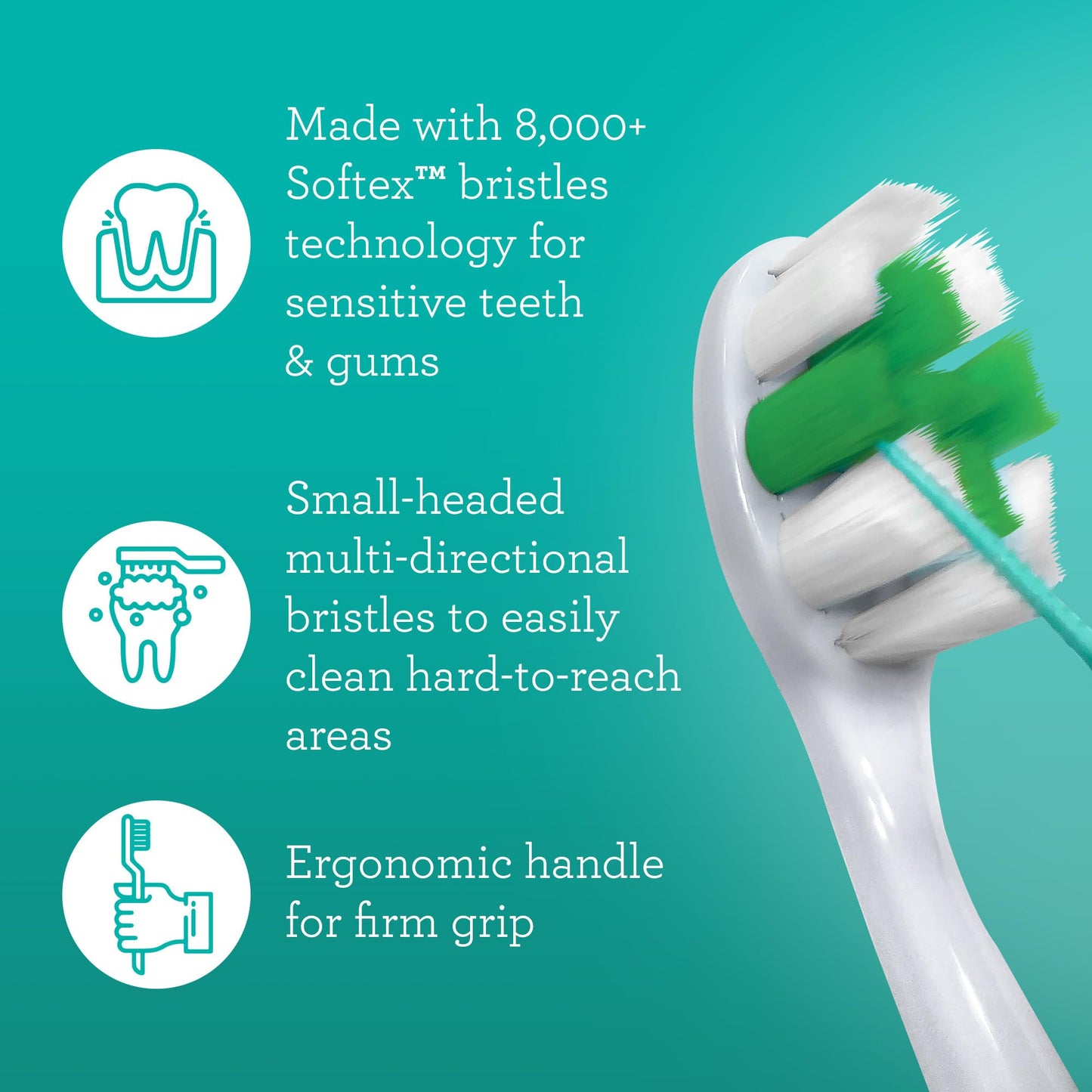 GuruNanda Butter On Gums Toothbrush Bundle with 8000+ Softex Bristles, 6 Count & Extra Soft Bristles, 2 Count
