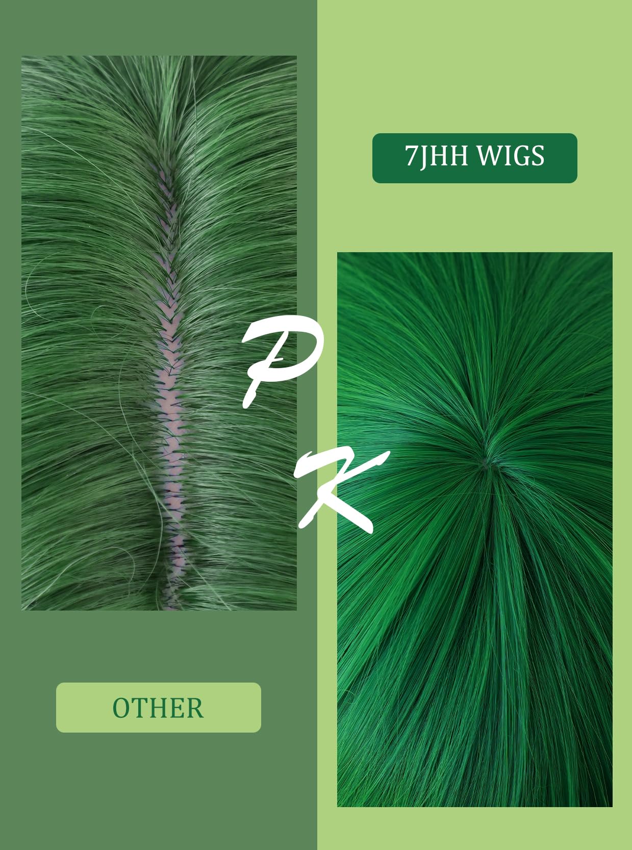 7JHH WIGS Long Wavy Costume Wigs Cosplay Mermaid Green Wig for Women Halloween Party Used High Temperature Heat Resistant Fiber Natural Hairline Cos Wig