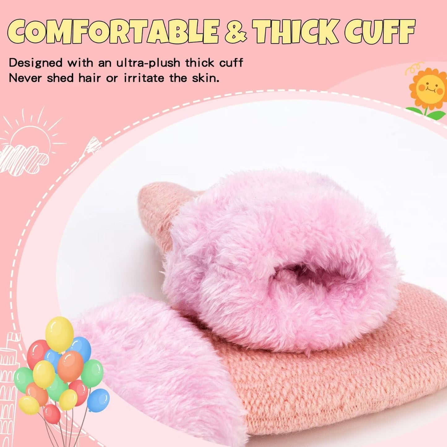 3 Pack Baby Mittens for Toddler Girls Boys, 2 Size Winter Mitten Gloves for Baby Infant Newborn Kids, Unisex Warm Fleece Lined Gloves Hand Mittens for Cold Weather-03
