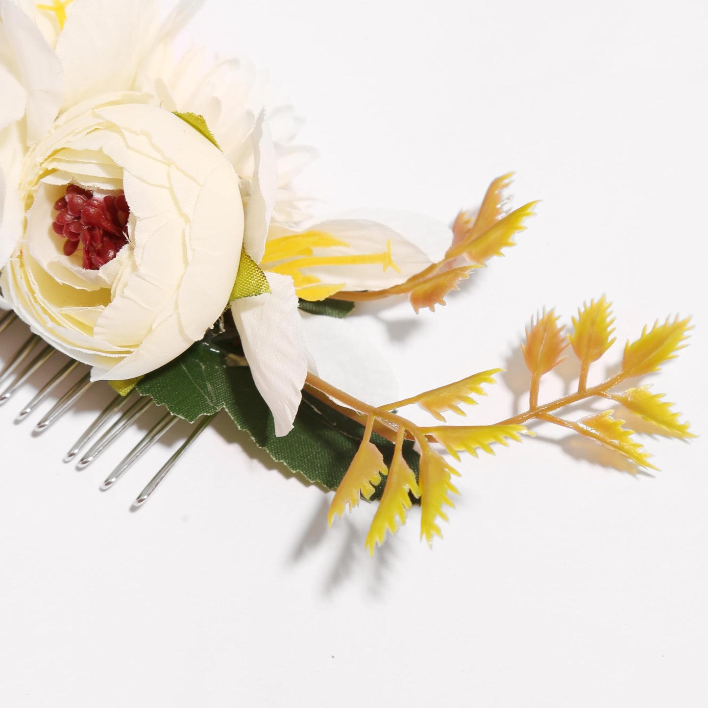 BUNNY LULU Flower Hair Clip for Women - Elegant Hair Accessory for Wedding, Party & Daily Wear (White 1)