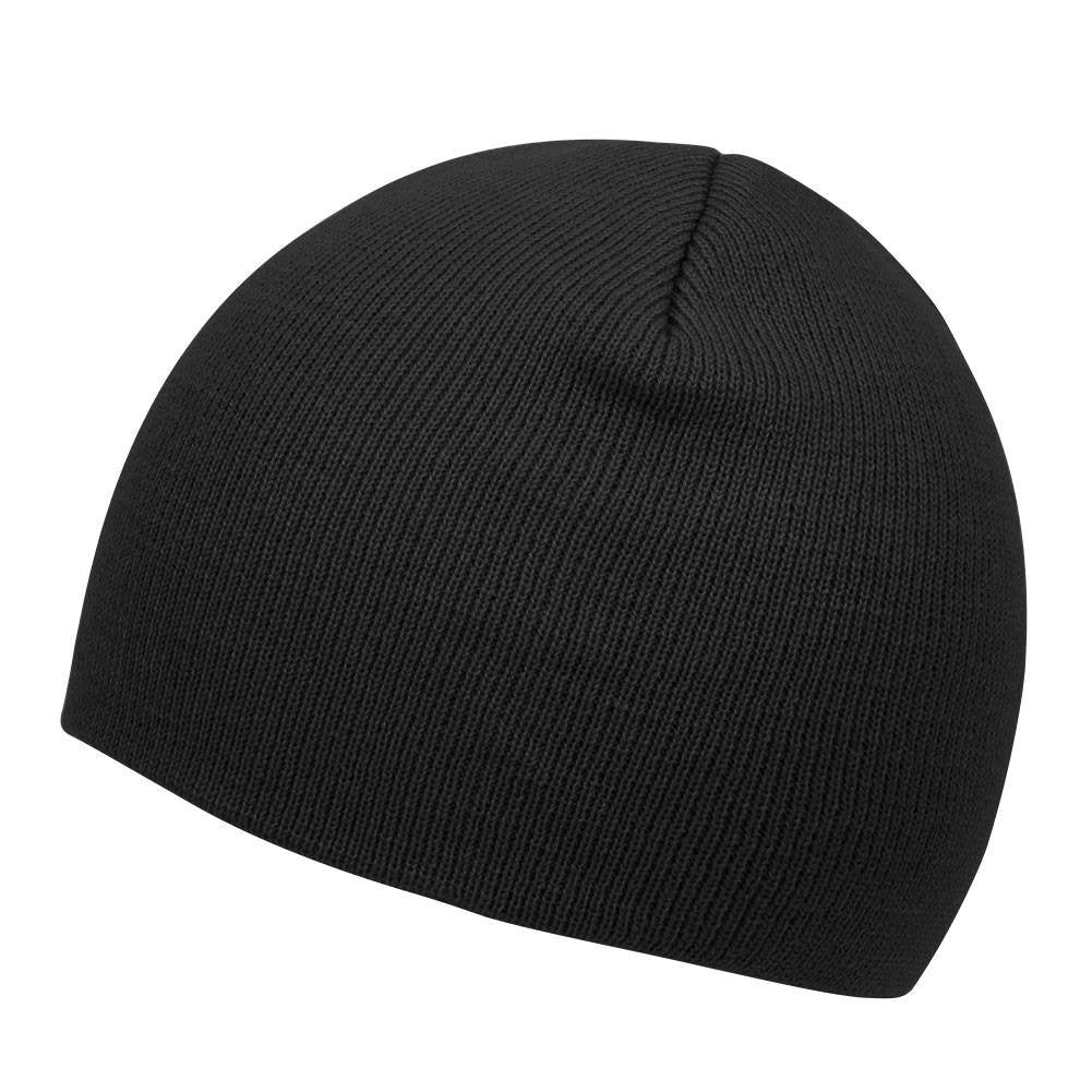 TOP HEADWEAR Cuffless Beanie for Men Women, Unisex Short Beanies Skull Cap, Black