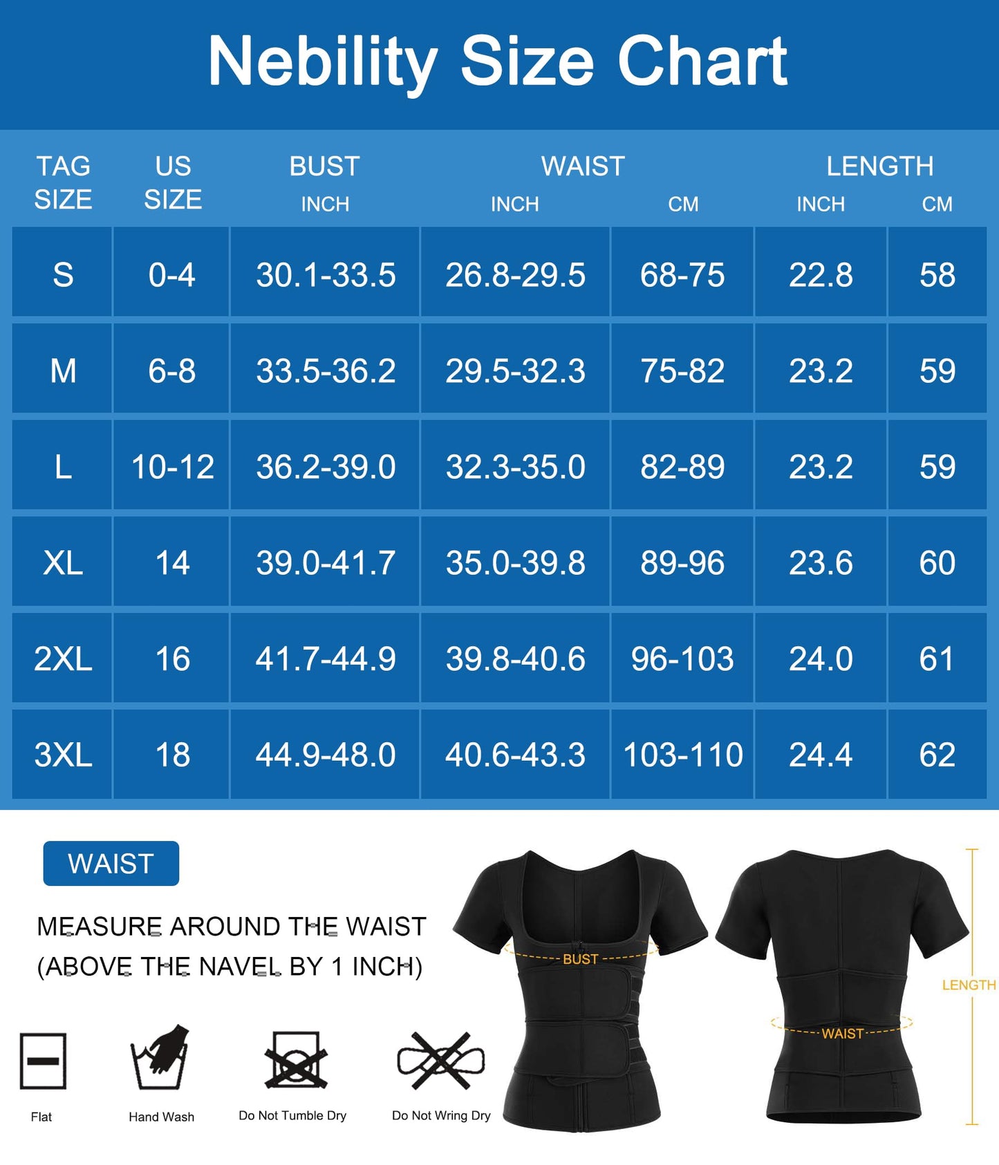Nebility Womens' Sauna Sweat Vest Weight Loss Workout Waist Trainer (Zipper Short Sleeves, Small)